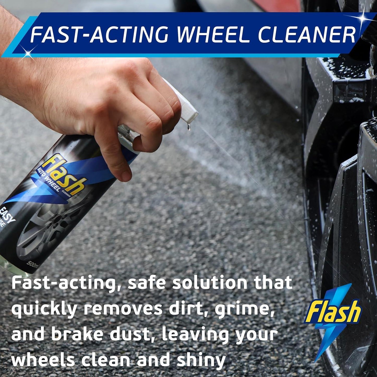 FLASH Alloy Wheel Cleaner Spray Removes Dirt Grime & Brake Dust 500ml