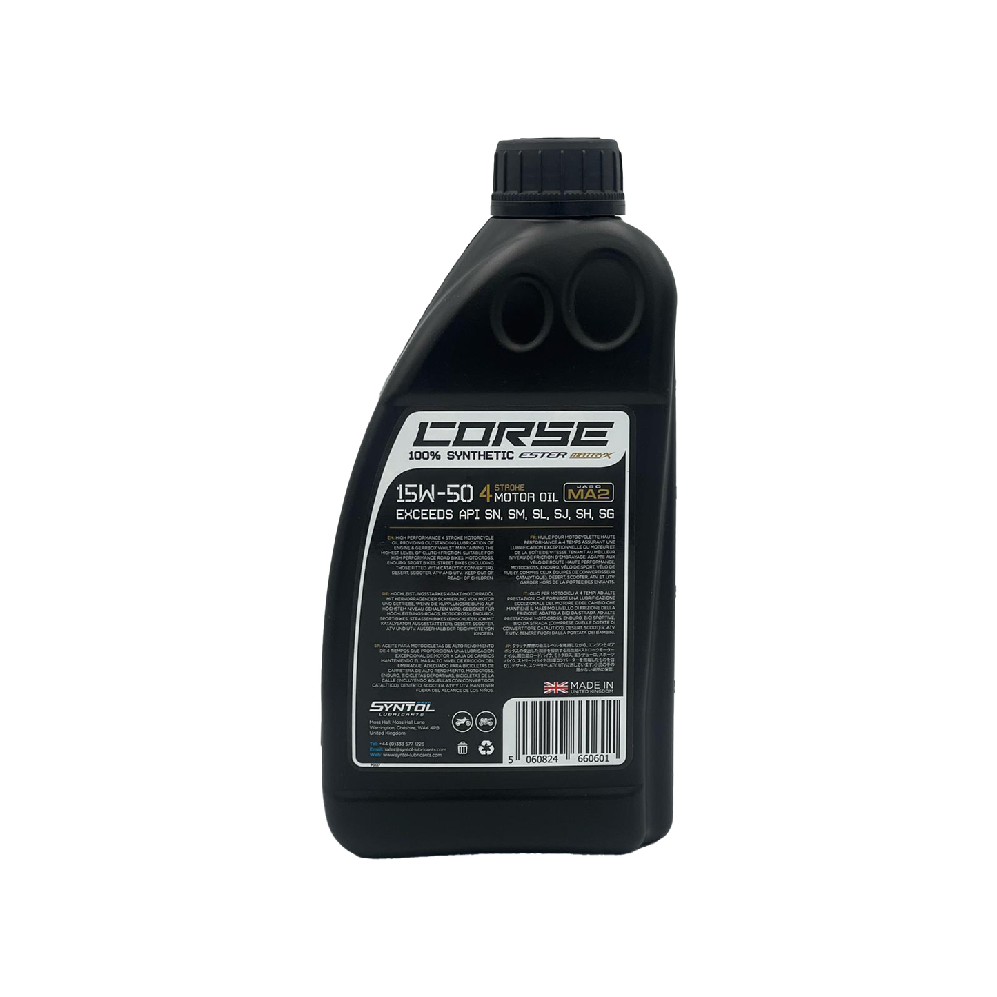 Syntol Motorcycle Motorbike Corse 4T 15W-50 Fully Synthetic Oil