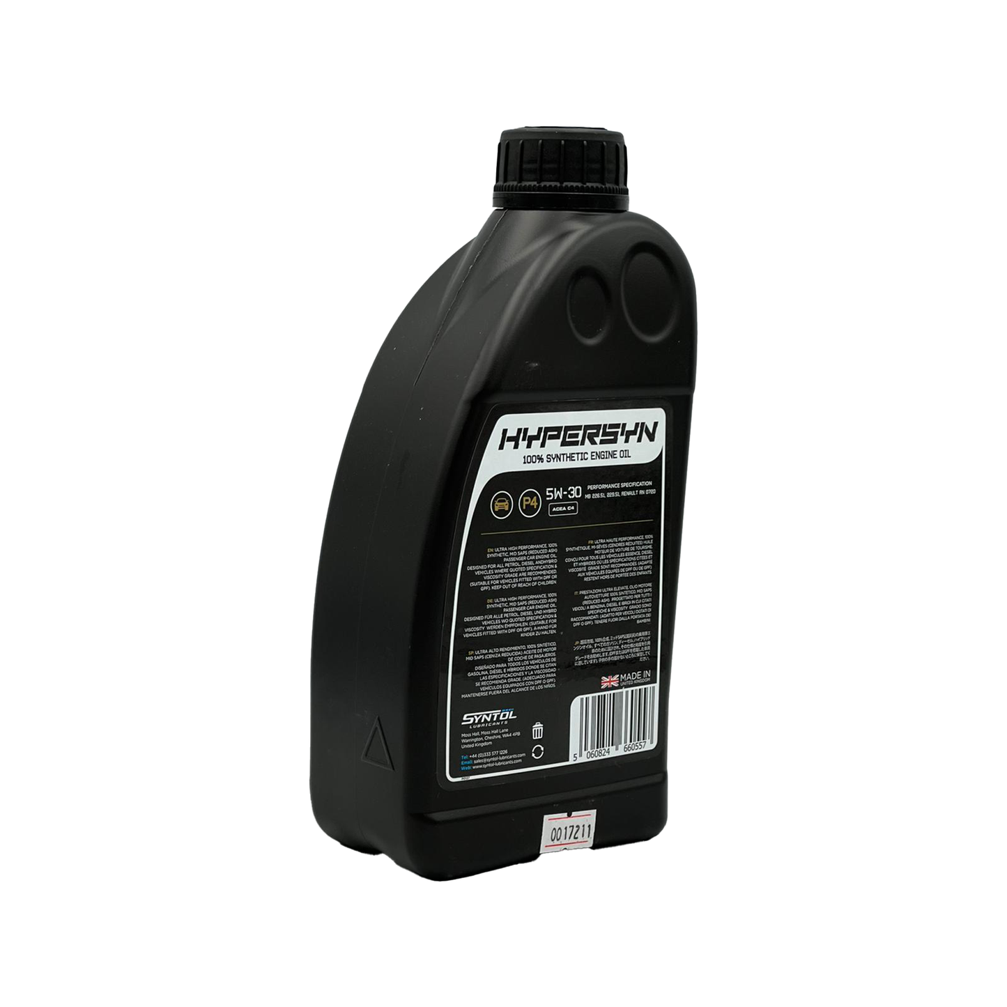 Syntol 5W-30 Fully Synthetic Low SAPS Engine Oil ACEA C4 RN0720 MB 229.51