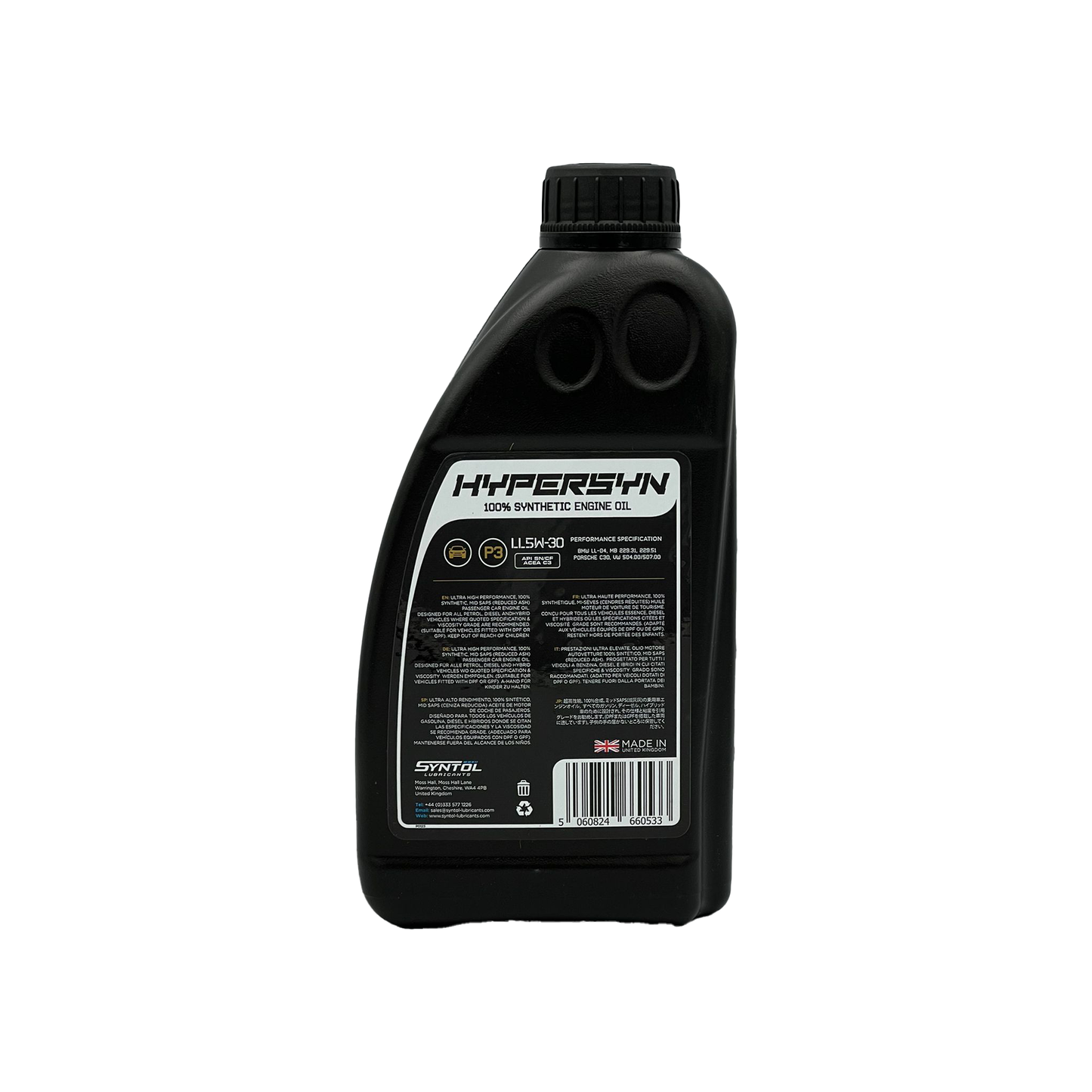 Syntol 5W30 Fully Synthetic Long Life Engine Oil API SN CF ACEA C3 VW 504/507