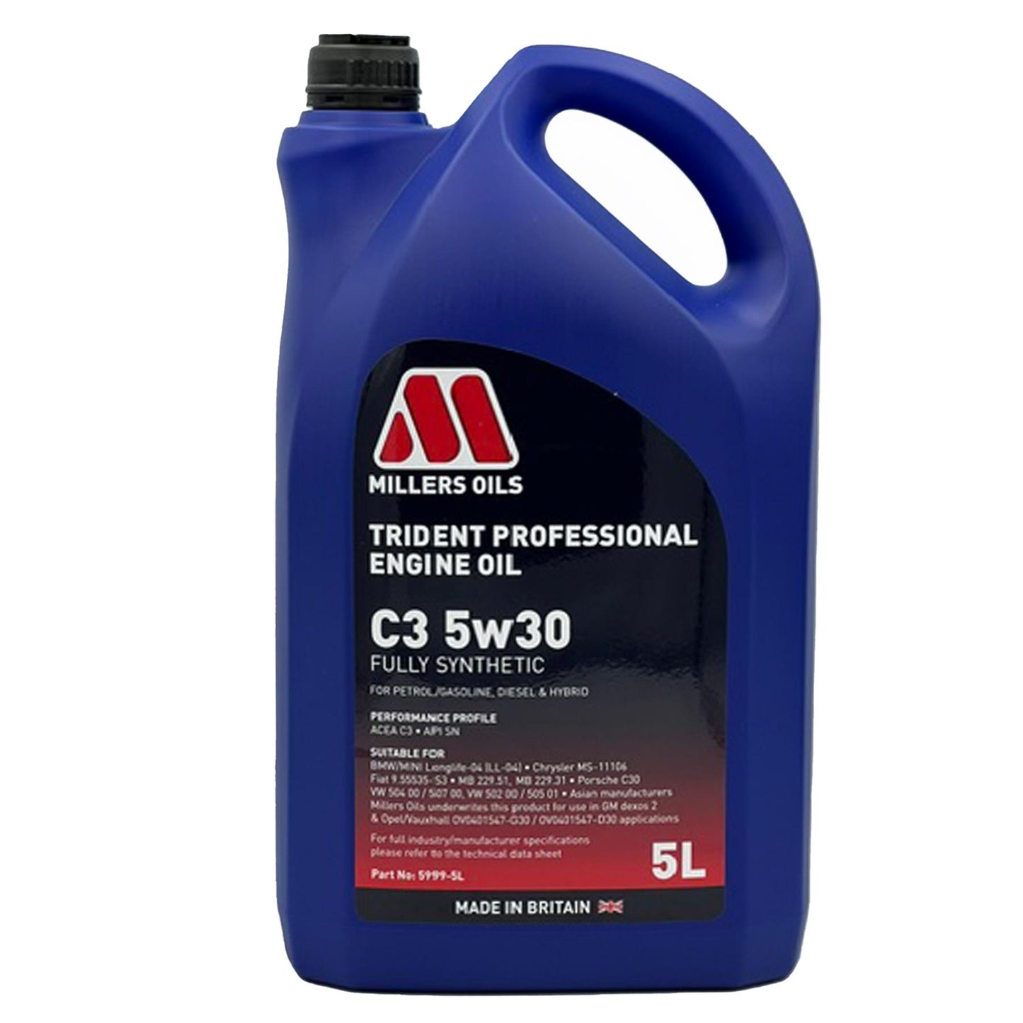 Millers Oils Trident Professional C3 5W-30 5W30 Fully Synth Engine Oil