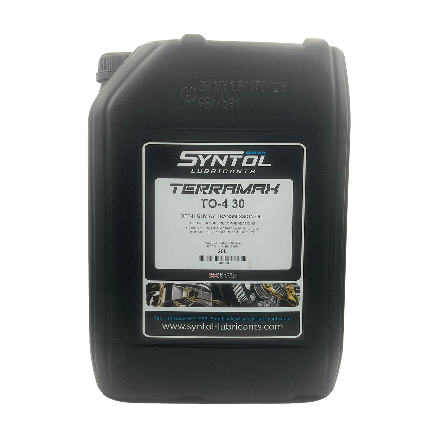 Syntol Terramax TO-4 30 Mineral Transmission Oil ALLISON C-4 TES-439 CAT T0-4 20L