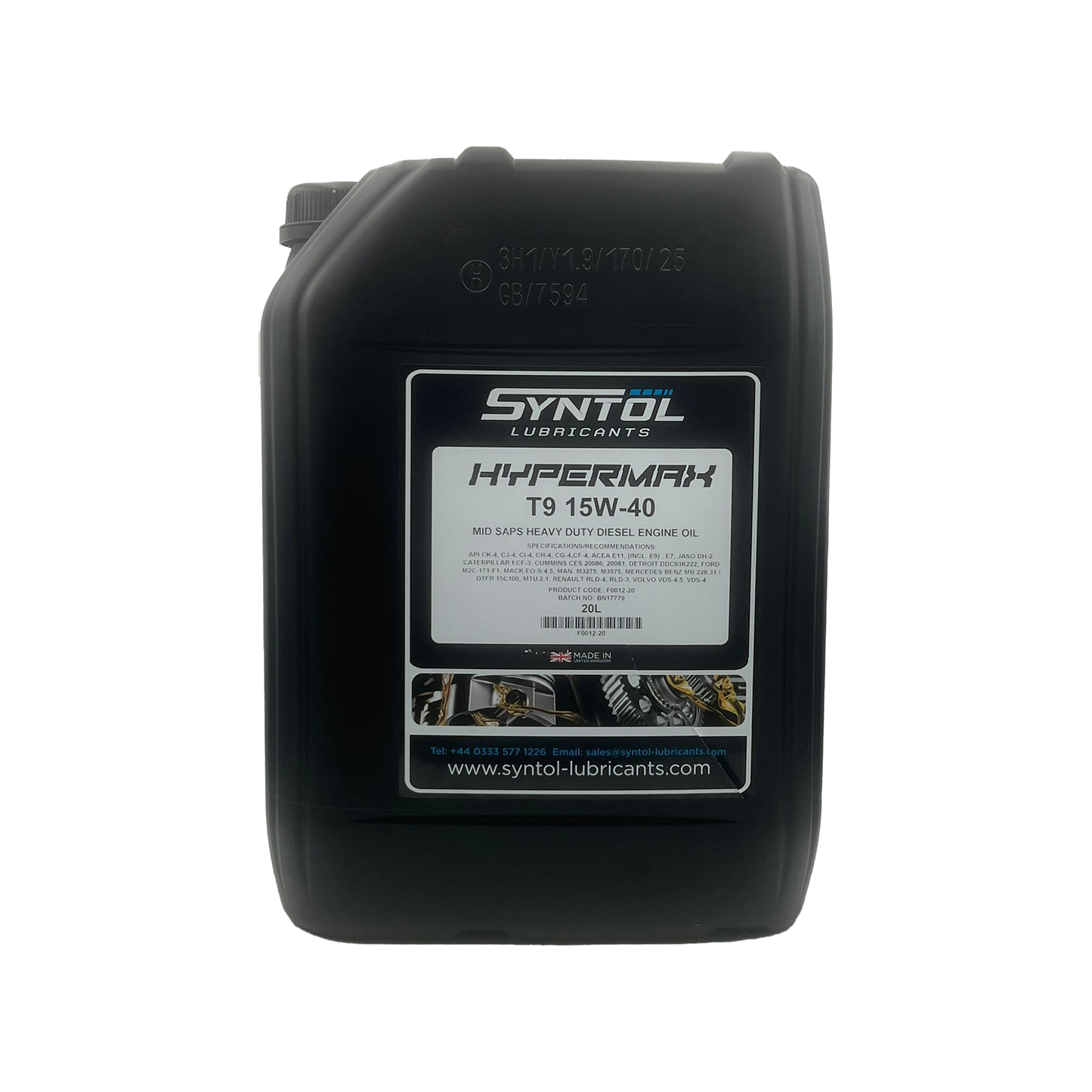 Syntol Hypermax T9 15W-40 Heavy Duty Diesel Synthetic Engine Oil 20L