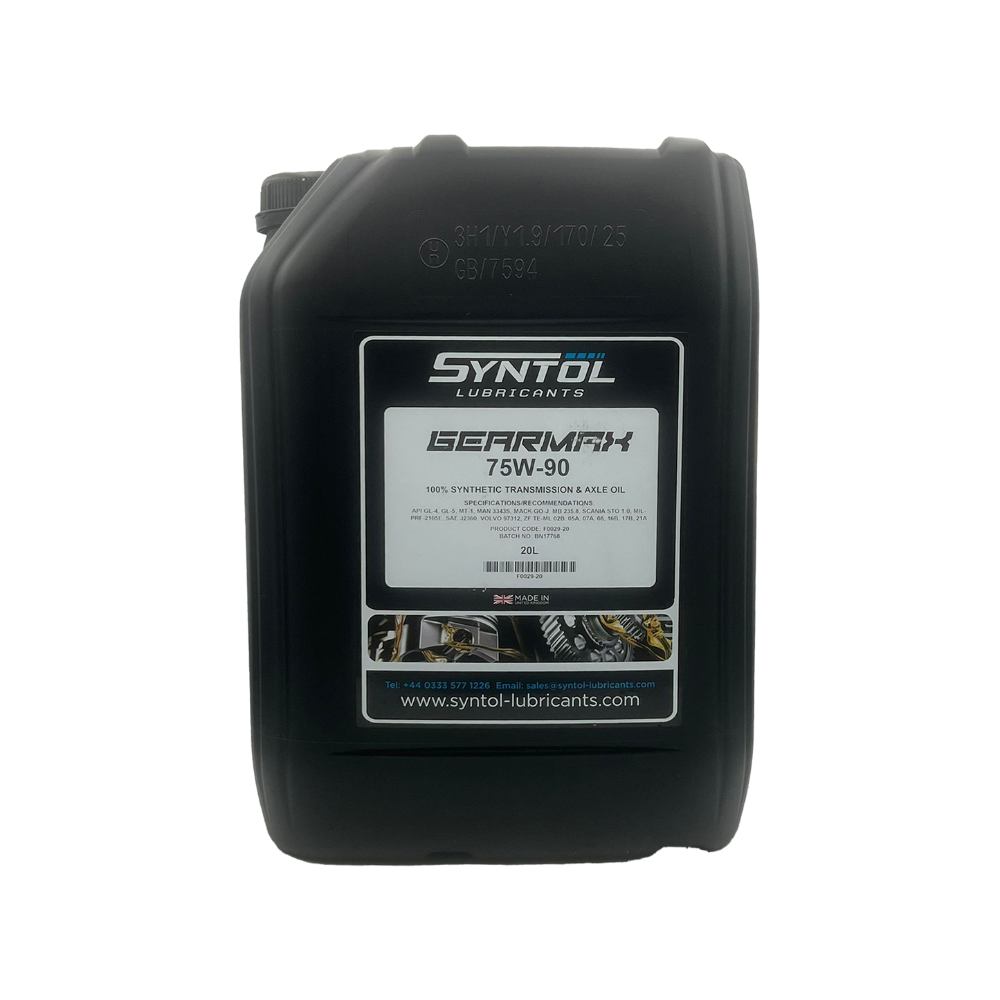 Syntol Gearmax 75W-90 Fully Synthetic Axle & Transmission Fluid API GL-4 GL-5