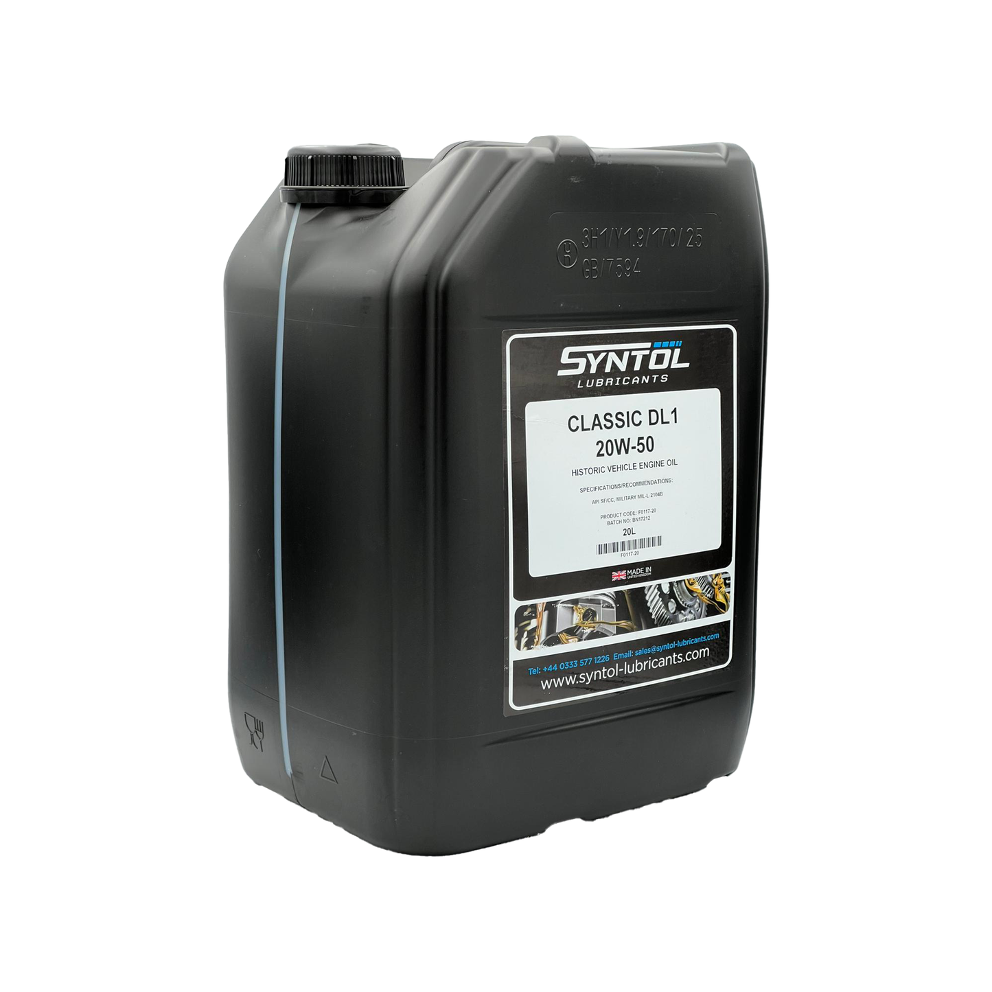 SYNTOL CLASSIC DL1 20W-50 – Premium Mineral Engine Oil for Historic Vehicles 20L