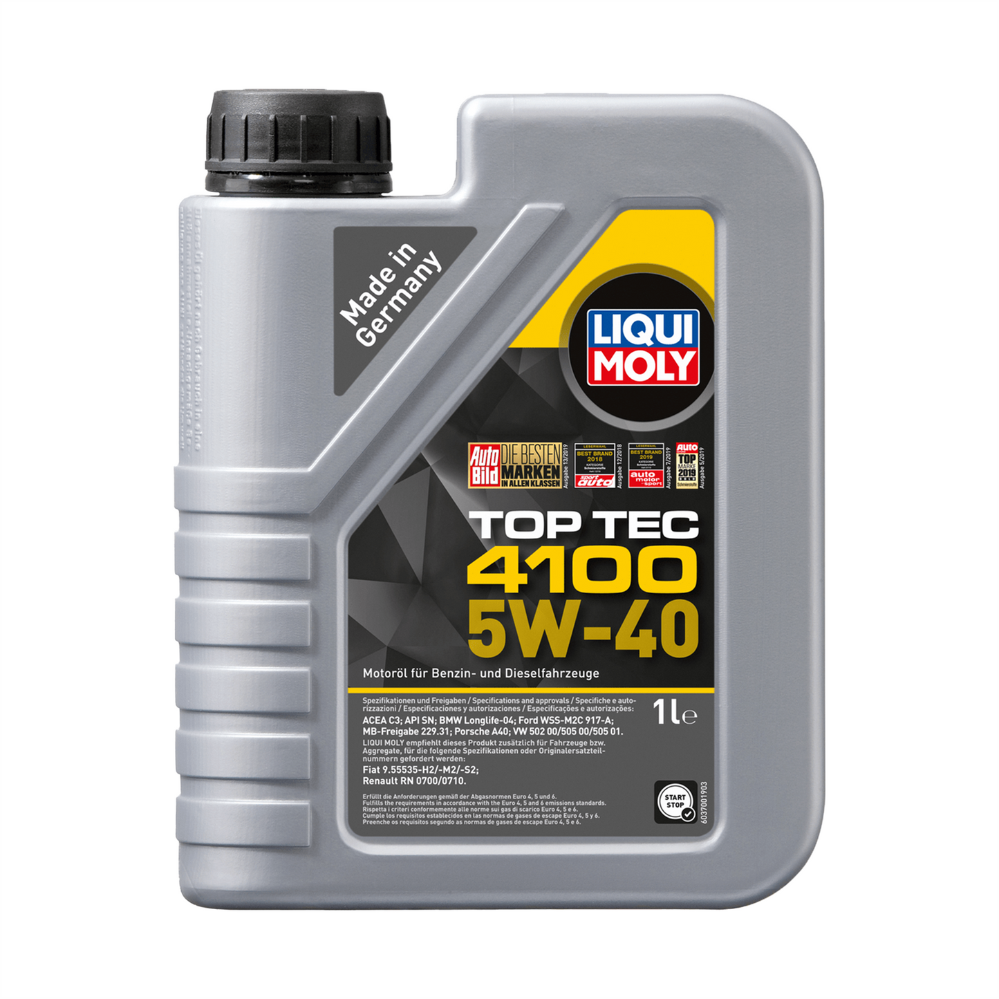 Liqui Moly 5w40 Fully Synthetic Engine Oil TOP TEC 4100 ACEA C3 API SN