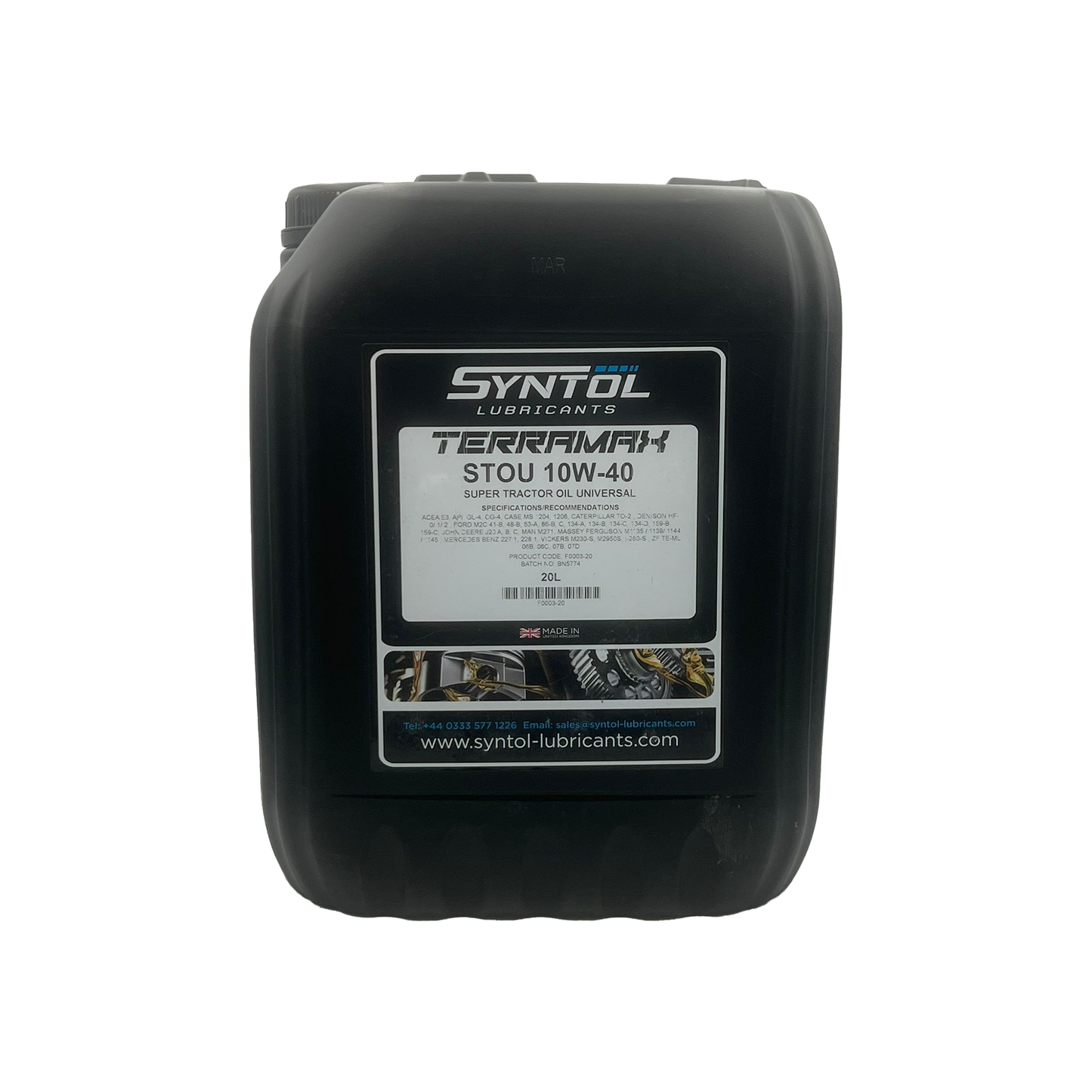 Syntol Terramax STOU 10W-40 Mineral Super Universal Tractor Oil ACEA E3 API GL-4 CG-4 20L