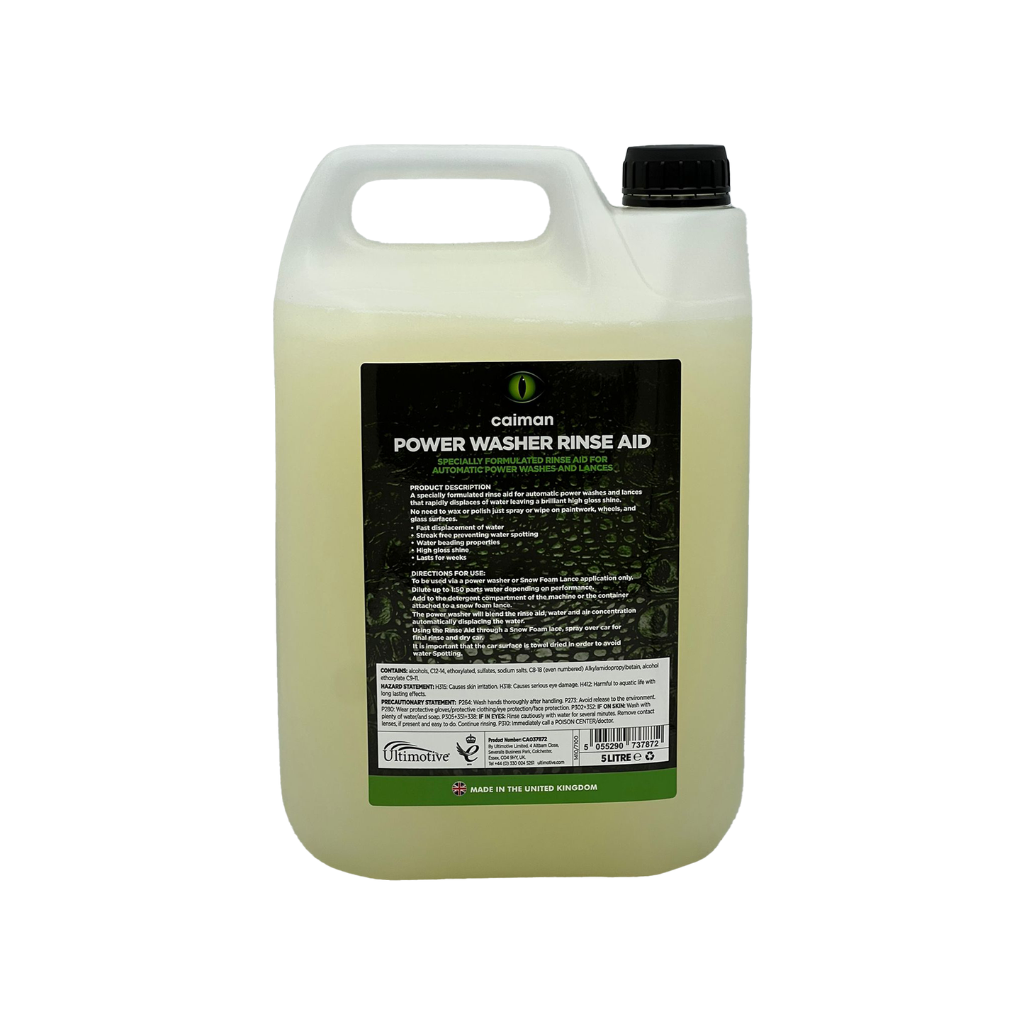 Caiman Power Washer Rinse Aid Fast Drying & High Gloss Finish 5L