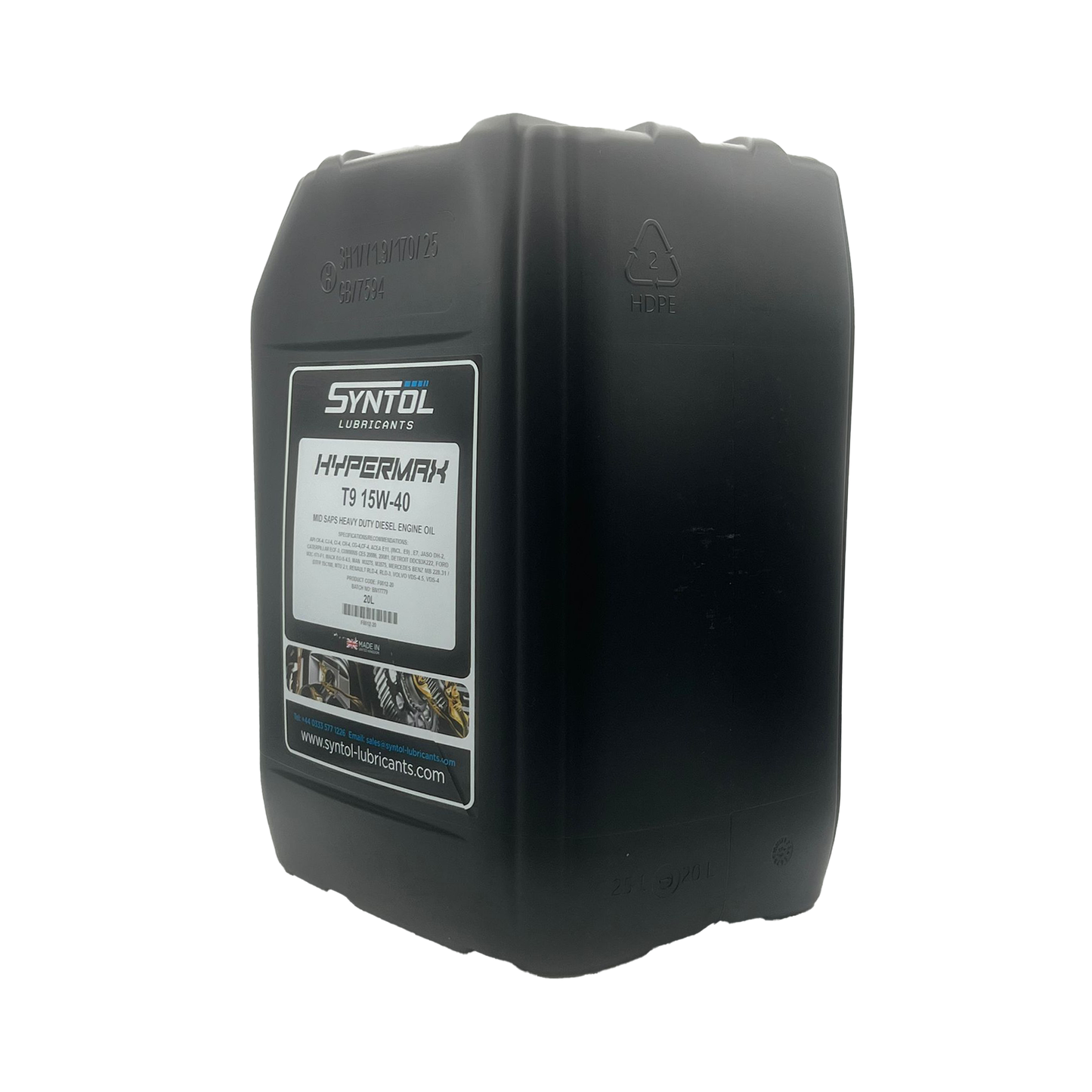 Syntol Hypermax T9 15W-40 Heavy Duty Diesel Synthetic Engine Oil 20L