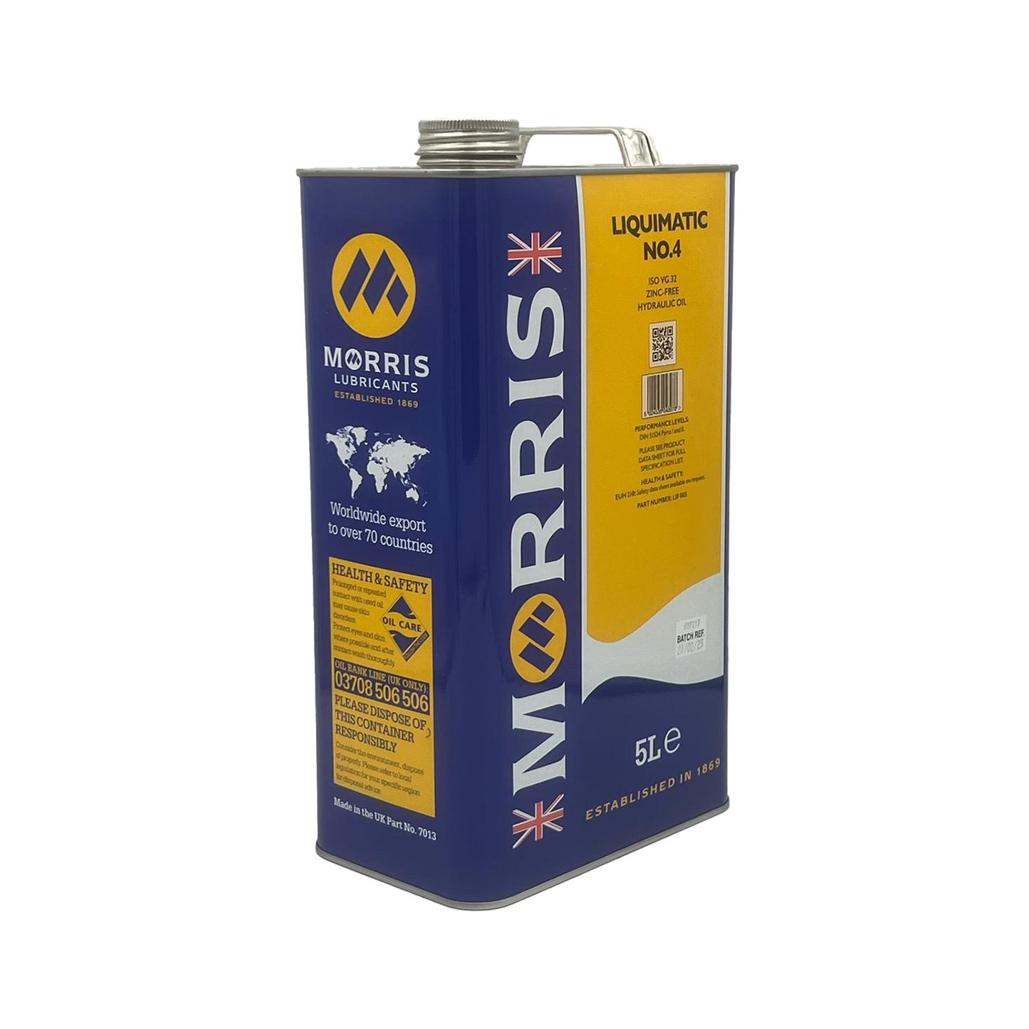 Morris Liquimatic 4 ISO 32 Hydraulic Oil Zinc Free Fluid DIN 51524 5L