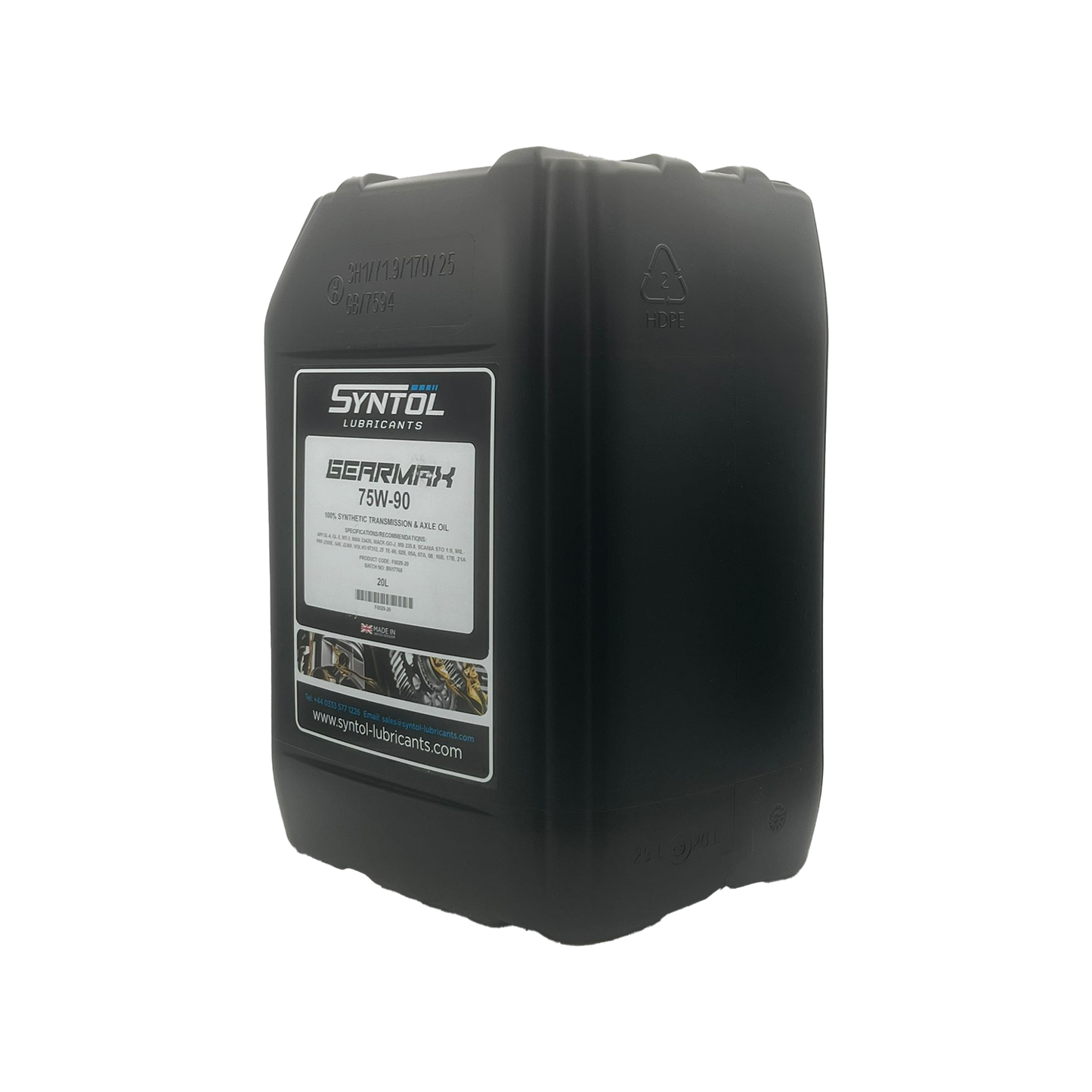 Syntol Gearmax 75W-90 Fully Synthetic Axle & Transmission Fluid API GL-4 GL-5