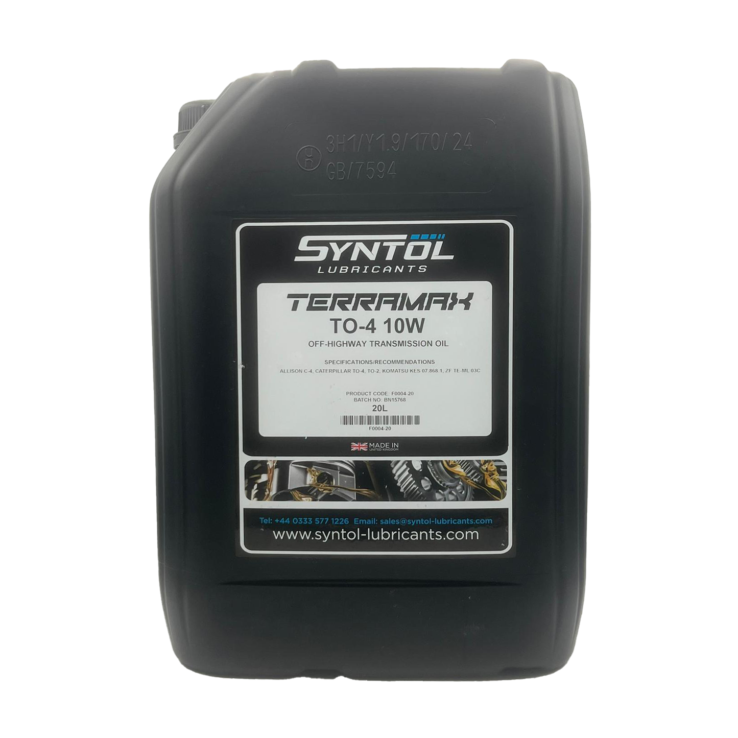 Syntol Terramax TO-4 10W Mineral Off-Highway Transmission Oil 20L