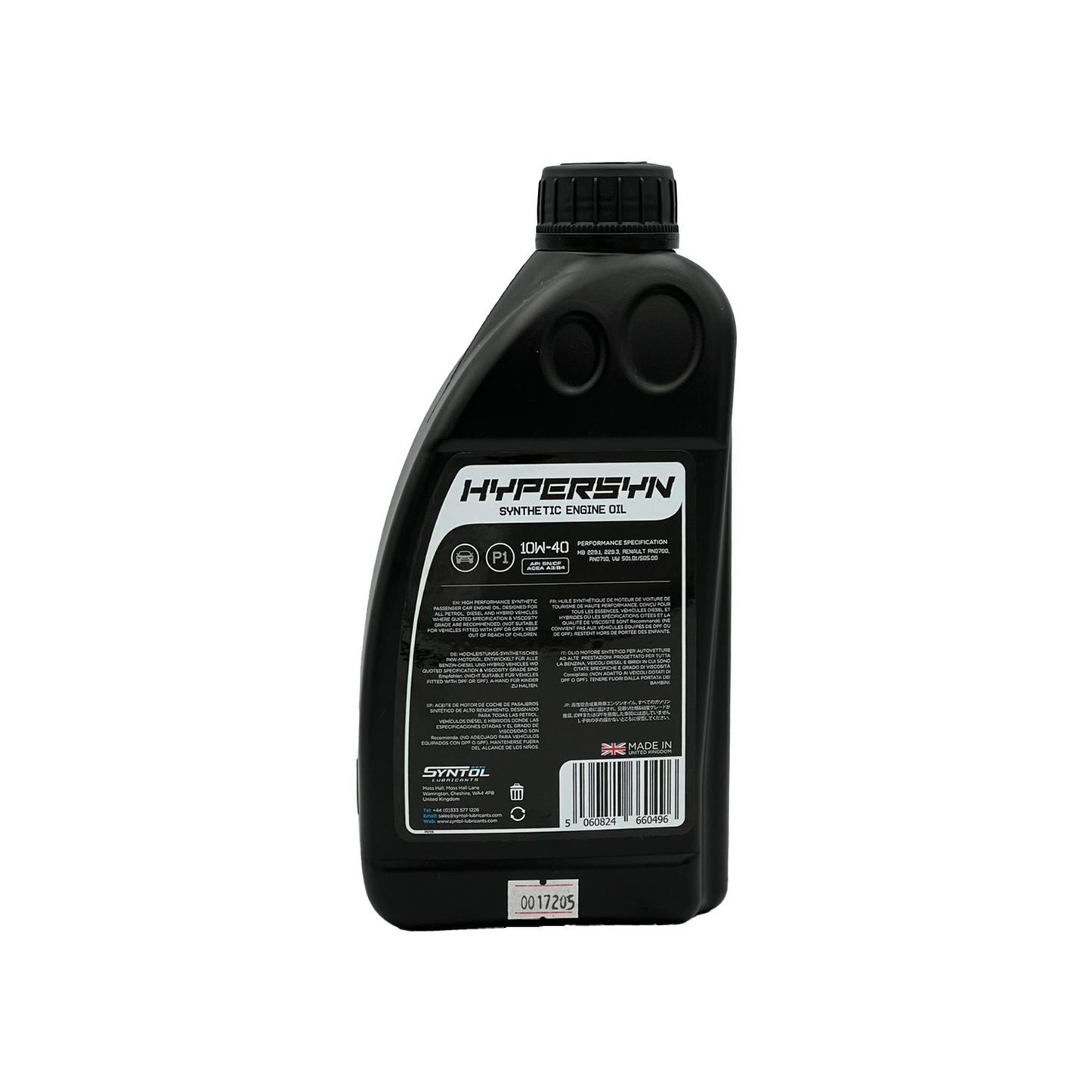 Syntol 10W40 Semi-Synthetic Engine Oil SYNTOL HYPER-SYN P1 API SN CF A3/B3 A3/B4