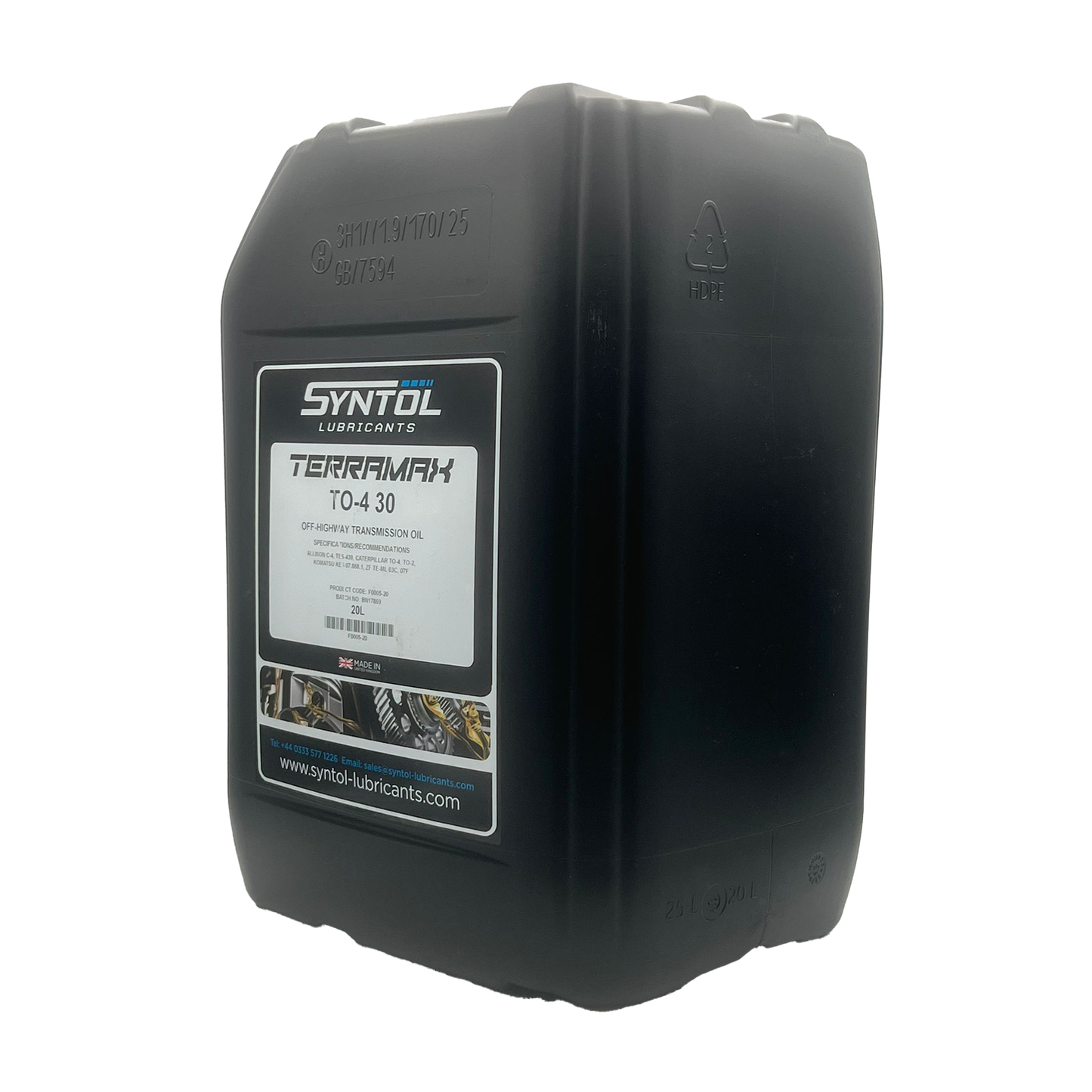Syntol Terramax TO-4 30 Mineral Transmission Oil ALLISON C-4 TES-439 CAT T0-4 20L