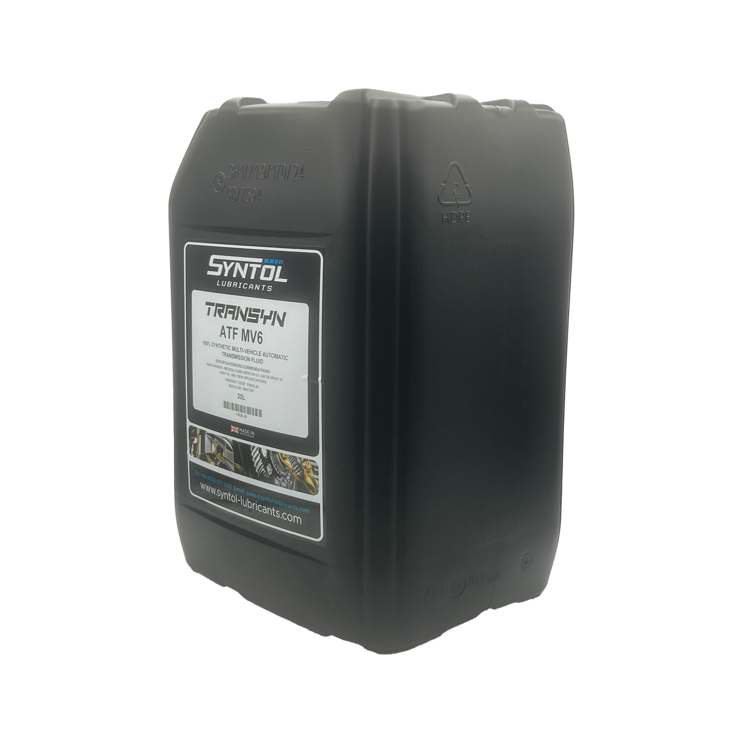 Syntol Transyn ATF MV6 Fully Synthetic Transmission Fluid Jaso 1A 20L