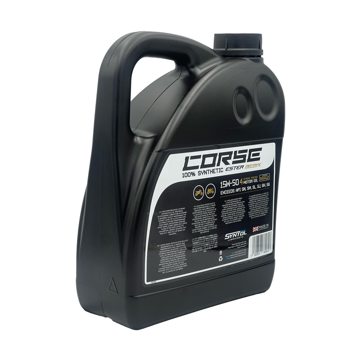 Syntol Motorcycle Motorbike Corse 4T 15W-50 Fully Synthetic Oil