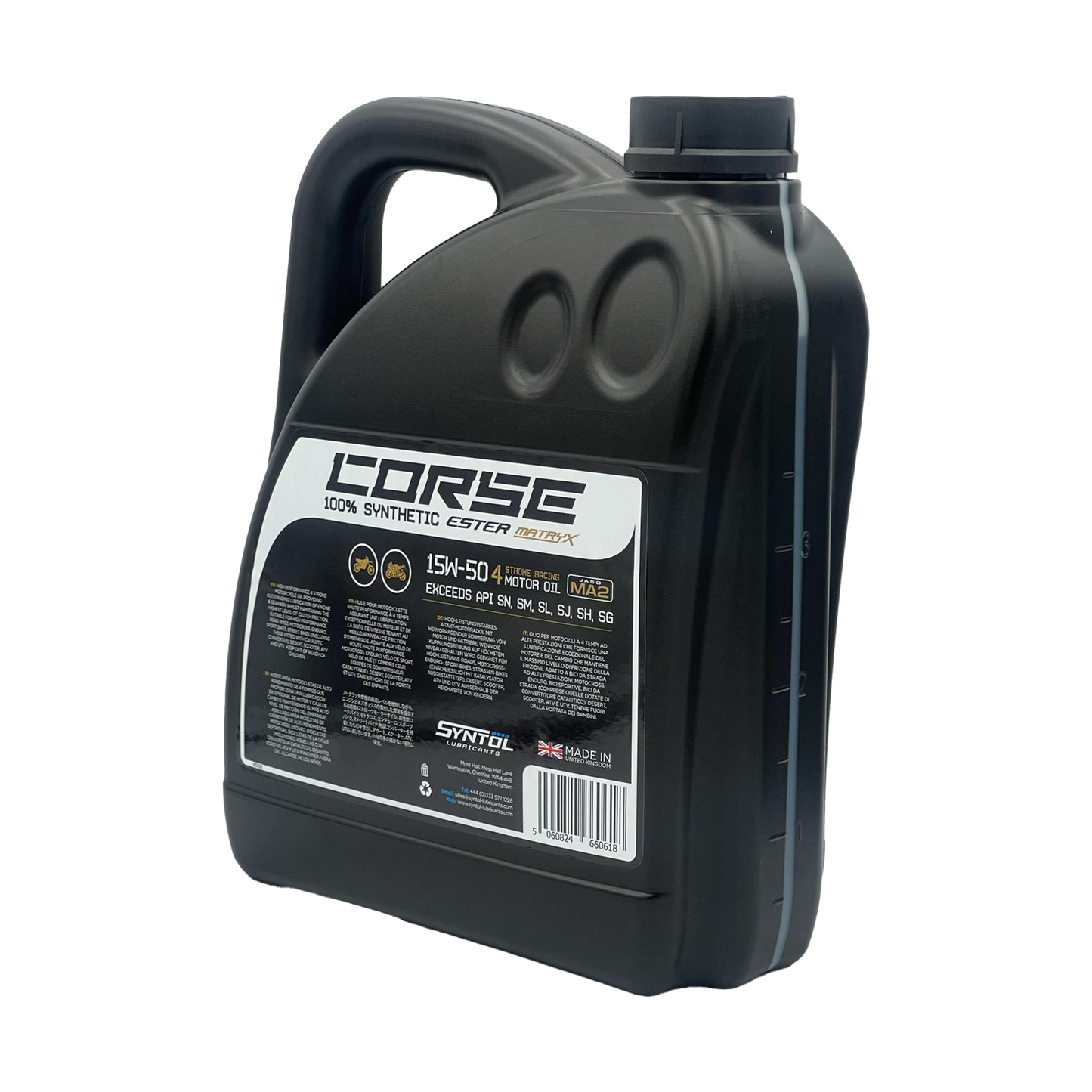 Syntol Motorcycle Motorbike Corse 4T 15W-50 Fully Synthetic Oil