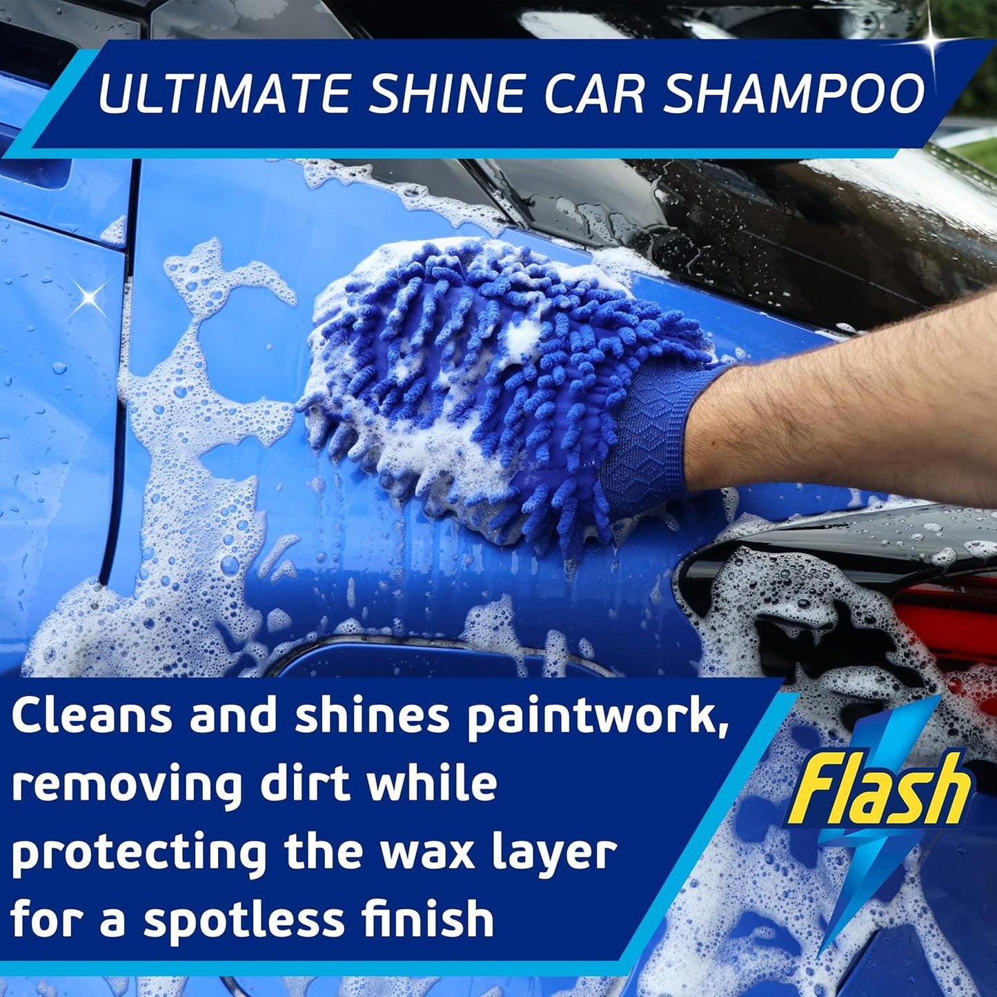 FLASH Car Shampoo Foam Wash Quick Safe & Effective on All Paintwork 500ml
