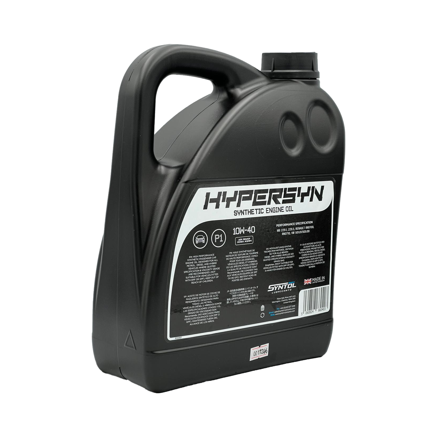 Syntol 10W40 Semi-Synthetic Engine Oil SYNTOL HYPER-SYN P1 API SN CF A3/B3 A3/B4