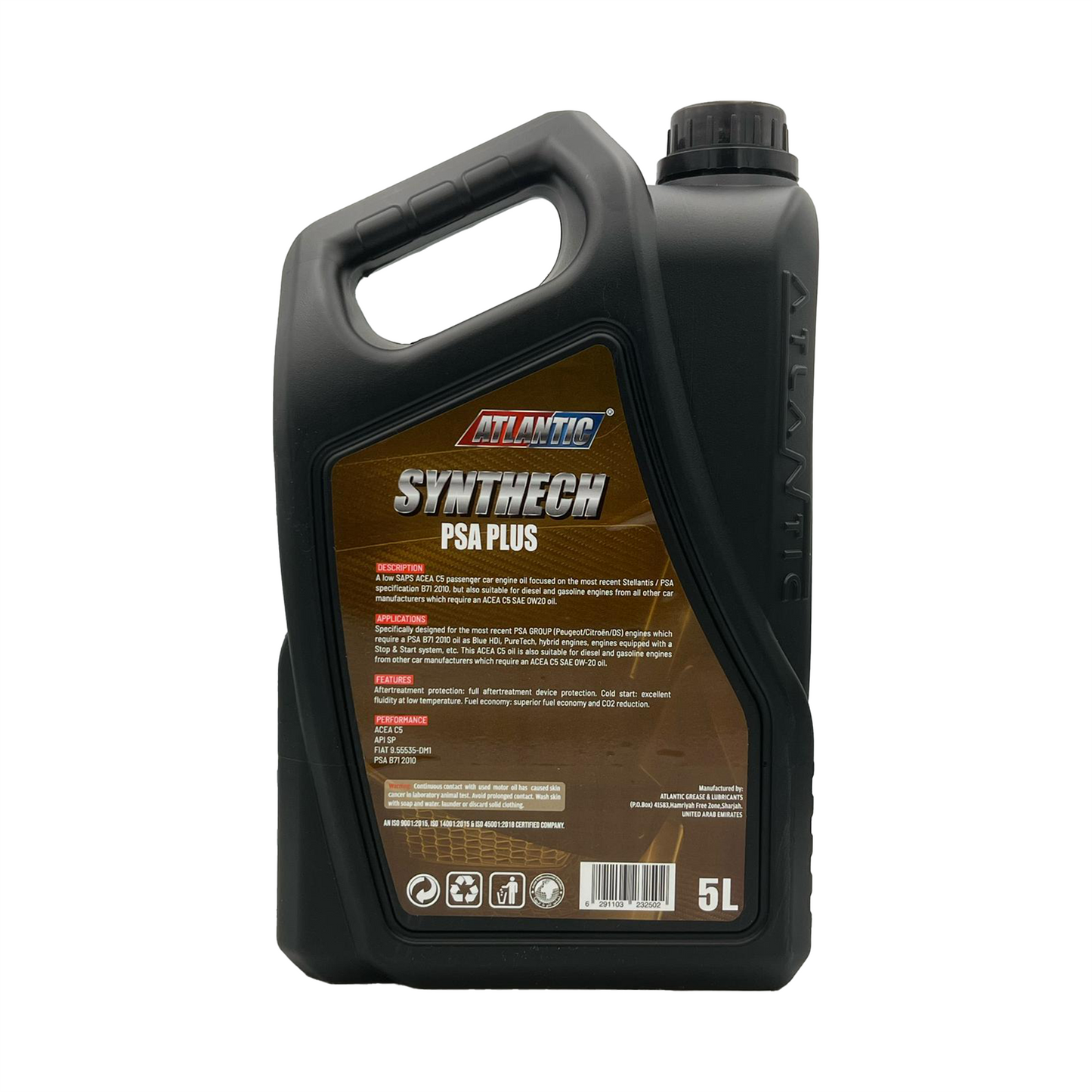 Atlantic 0w20 Fully Synthetic Engine Oil B712010 API SP ACEA C5 ILSAC GF-5 6A