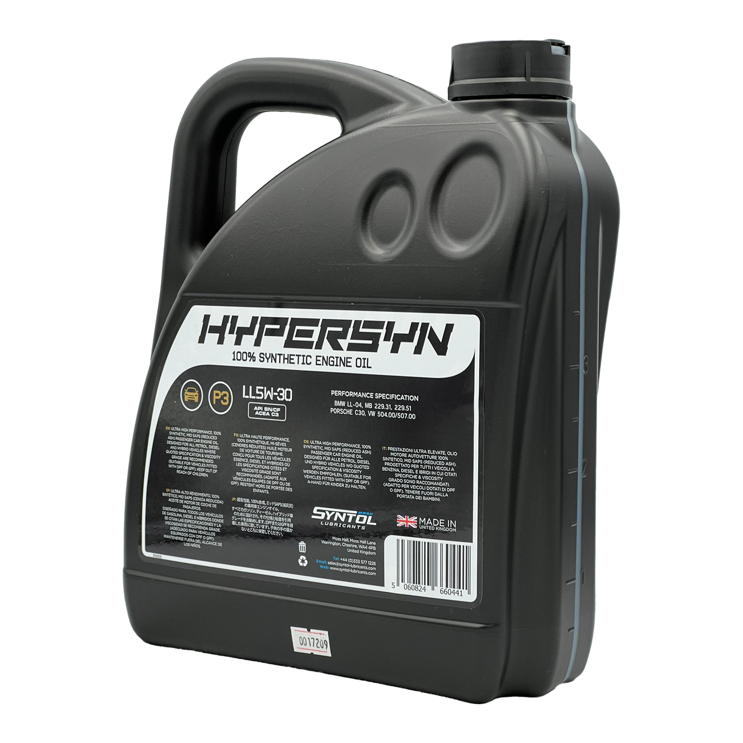 Syntol 5W30 Fully Synthetic Long Life Engine Oil API SN CF ACEA C3 VW 504/507