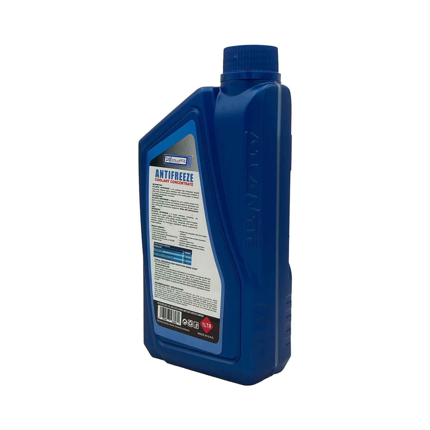 Atlantic Blue Antifreeze Coolant Concentrate HOAT Ethylene Glycol ASTM D3306 BS 6580
