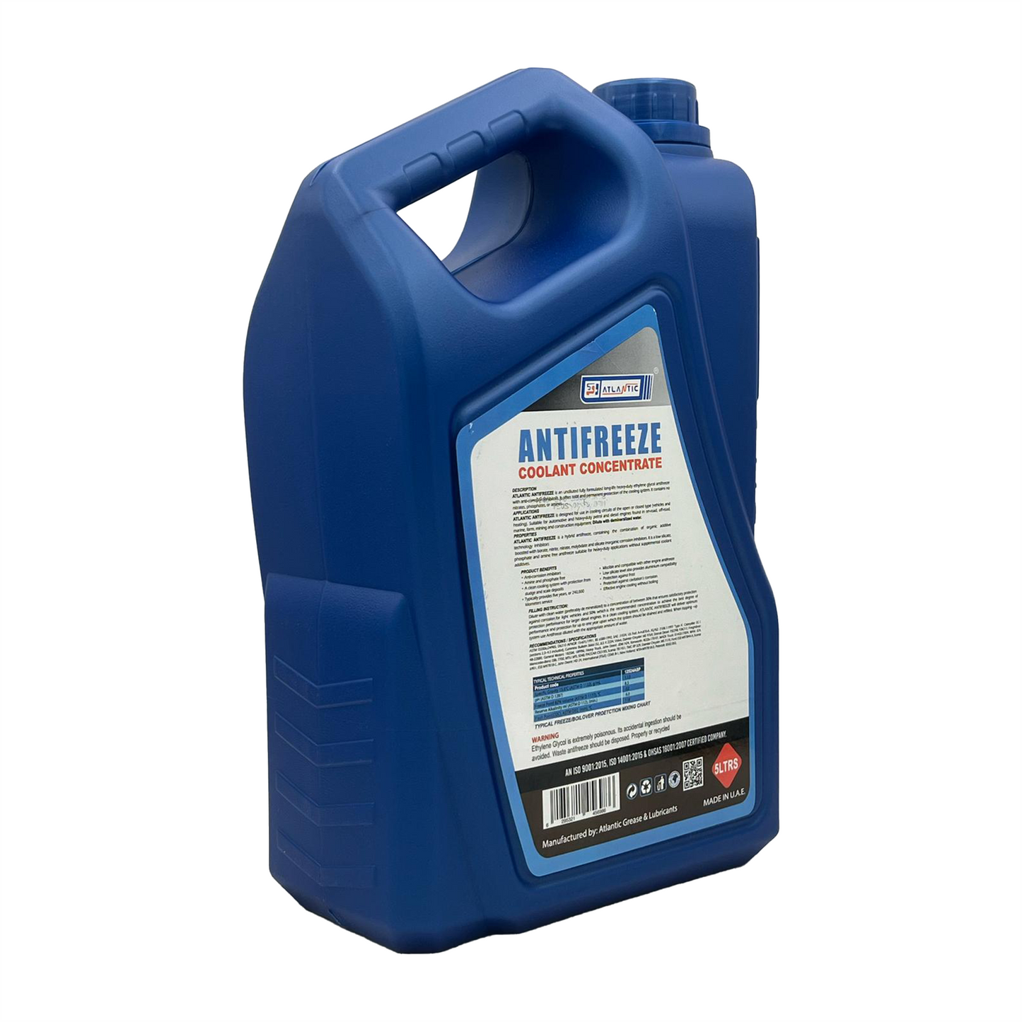 Atlantic Blue Antifreeze Coolant Concentrate HOAT Ethylene Glycol ASTM D3306 BS 6580