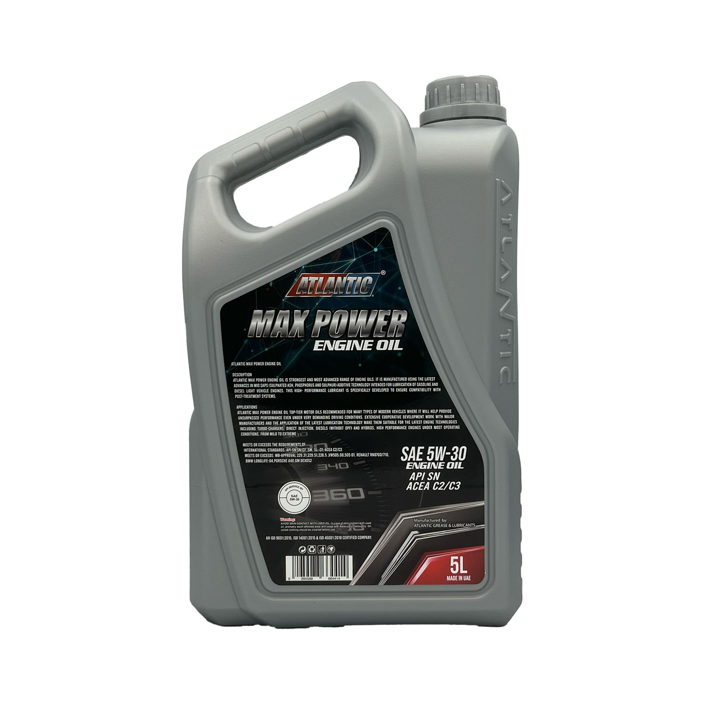 Atlantic 5w30 Fully Synthetic Engine Oil API SN Acea C3 MB 229.31/229.51 LL-04 Dexos 2