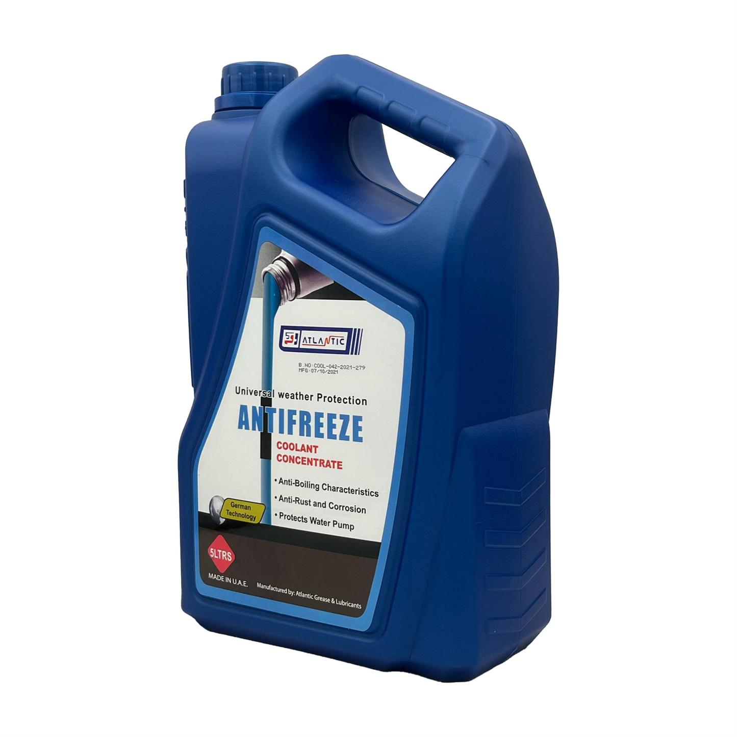 Atlantic Blue Antifreeze Coolant Concentrate HOAT Ethylene Glycol ASTM D3306 BS 6580