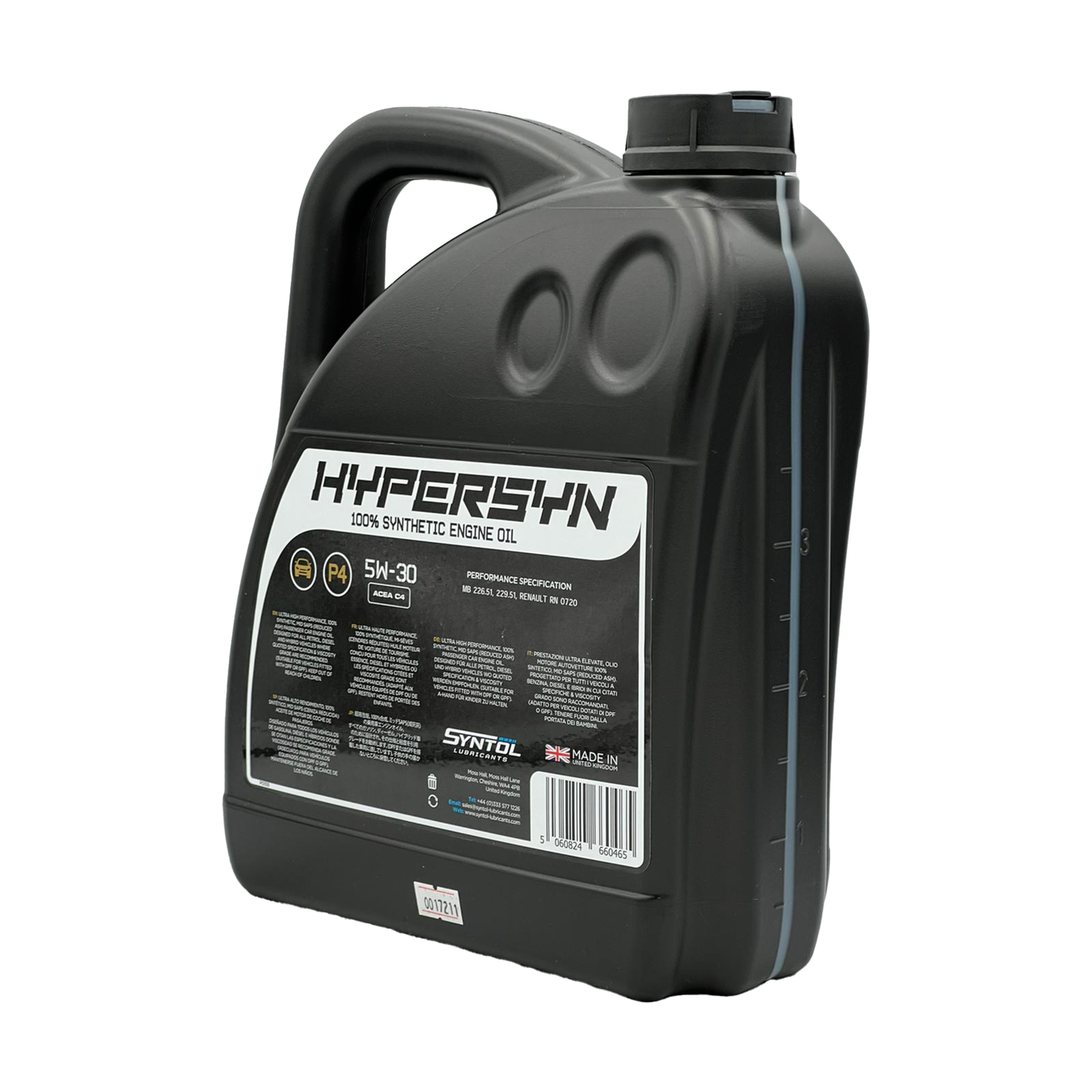 Syntol 5W-30 Fully Synthetic Low SAPS Engine Oil ACEA C4 RN0720 MB 229.51