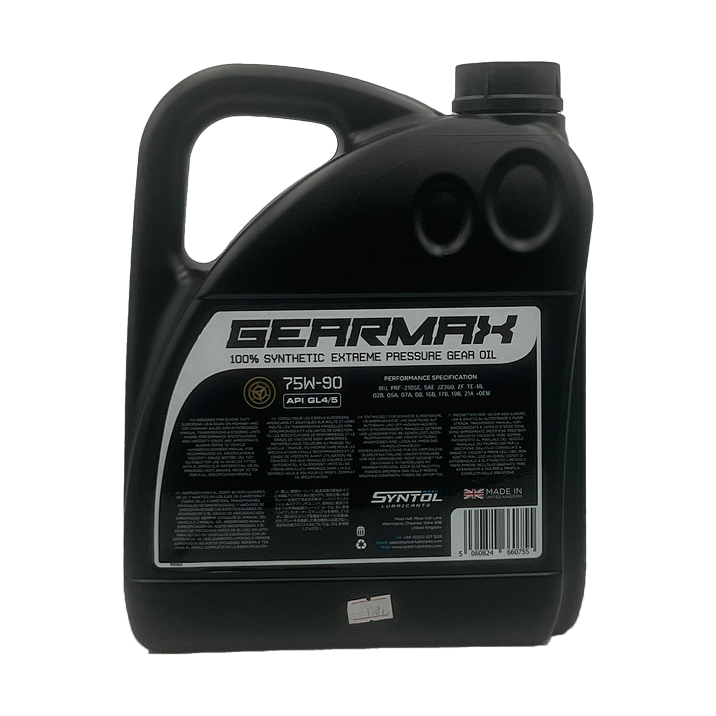 Syntol Gearmax 75W-90 Fully Synthetic Axle & Transmission Fluid API GL-4 GL-5