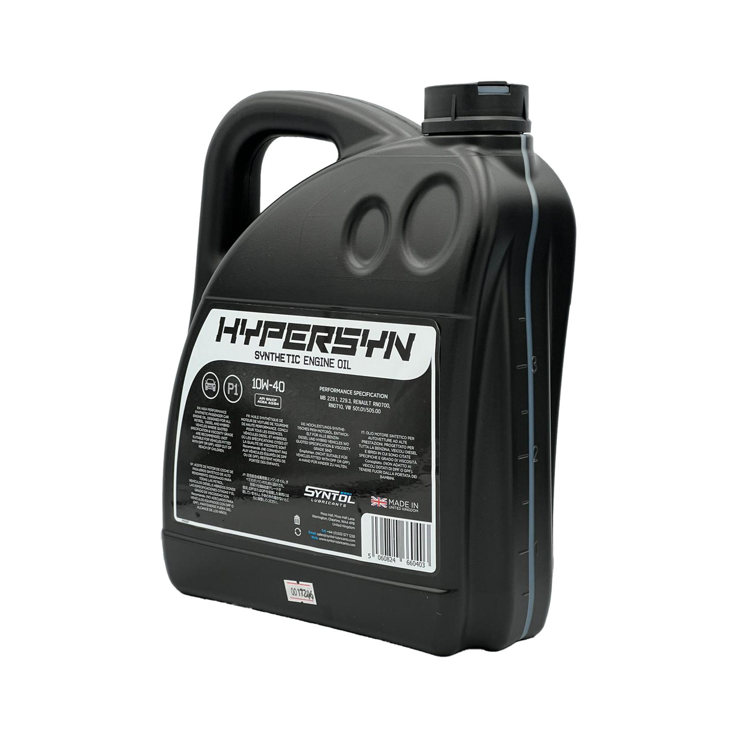 Syntol 10W40 Semi-Synthetic Engine Oil SYNTOL HYPER-SYN P1 API SN CF A3/B3 A3/B4
