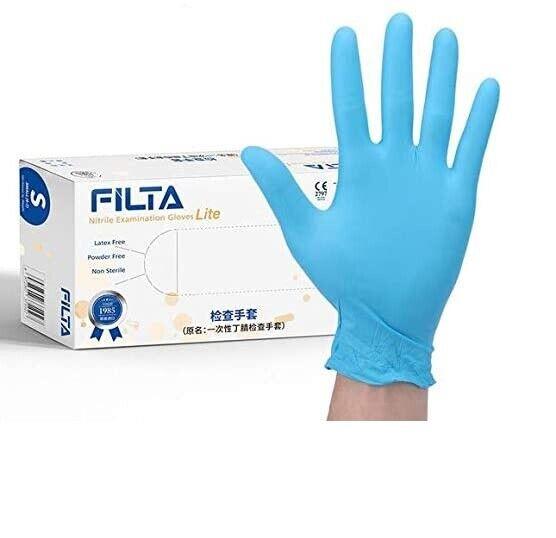FILTA - 100 Disposable Nitrile Gloves Powder Latex Free Multi Purpose - Large