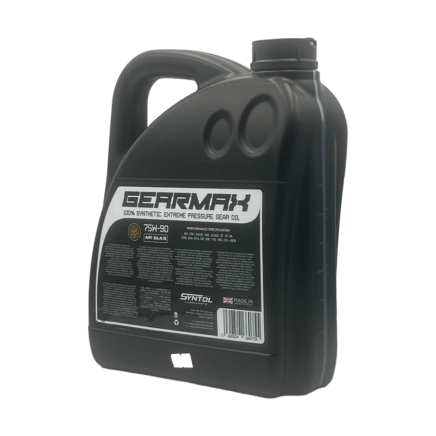 Syntol Gearmax 75W-90 Fully Synthetic Axle & Transmission Fluid API GL-4 GL-5
