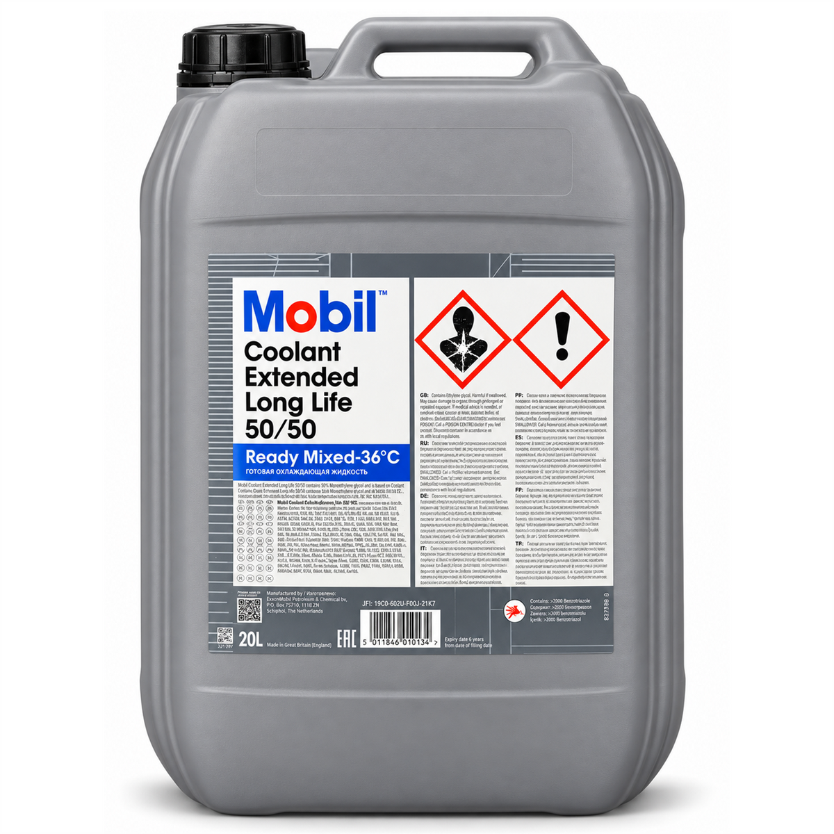 Mobil OAT Extended Long Life Antifreeze Coolant 50/50 Ready Mixed -36°C 20L