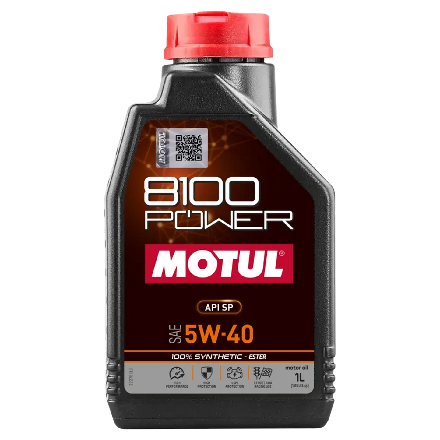 Motul 8100 Power 5W40 Fully Synthetic Engine Oil API SP ESTER Technology 1L