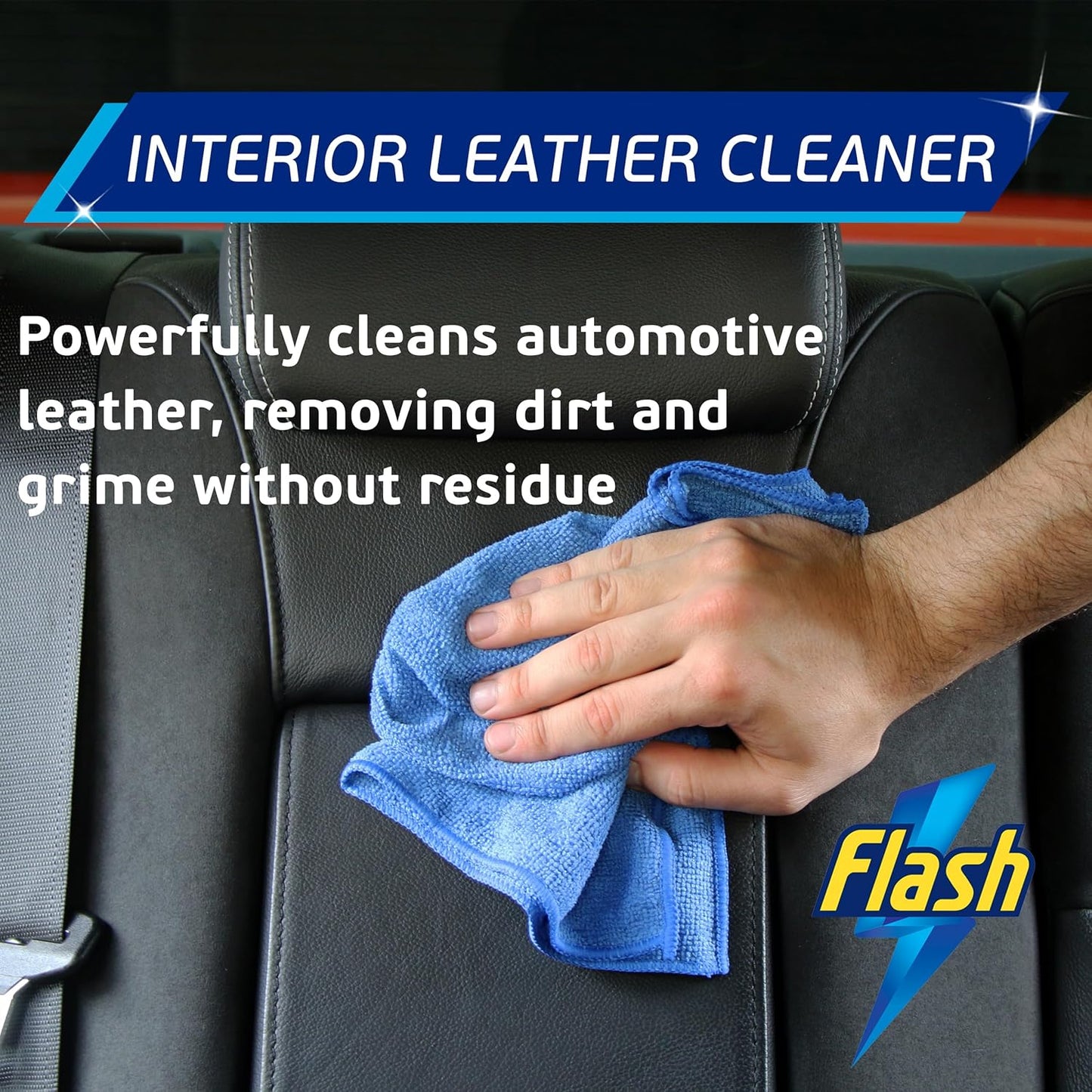 FLASH Leather Car Cleaner 500ml for Seats Wheel & Door Trims