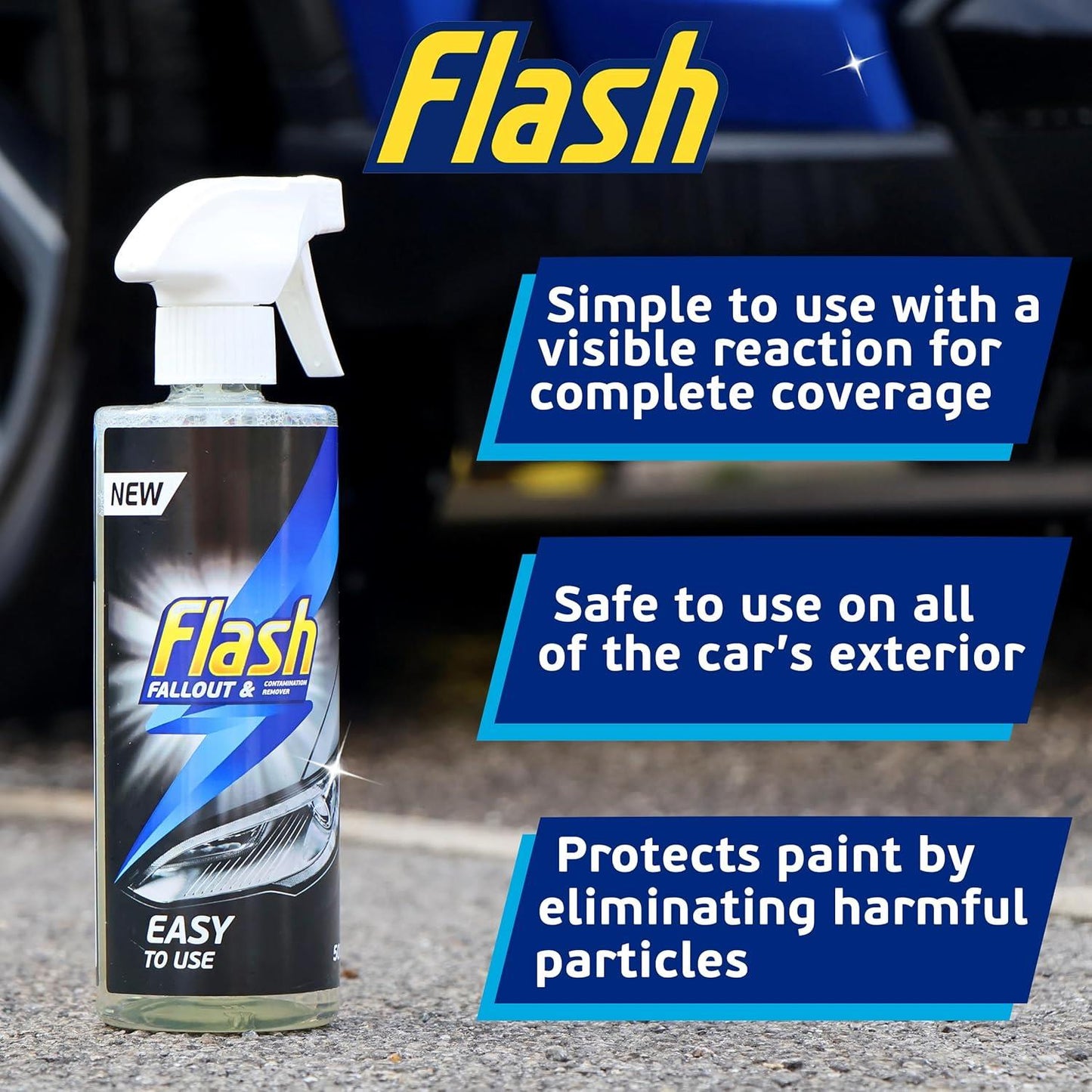 FLASH Fallout Remover 500ml Removes Iron & Contamination from Wheels & Paint