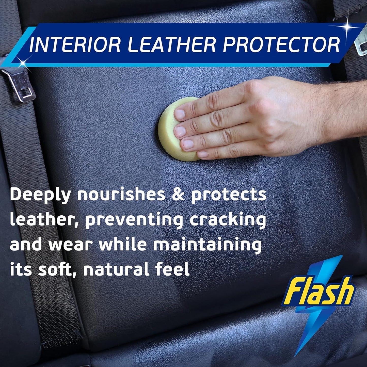 FLASH Leather Protector Spray Clean Restore & Protect Car Interiors 500ml
