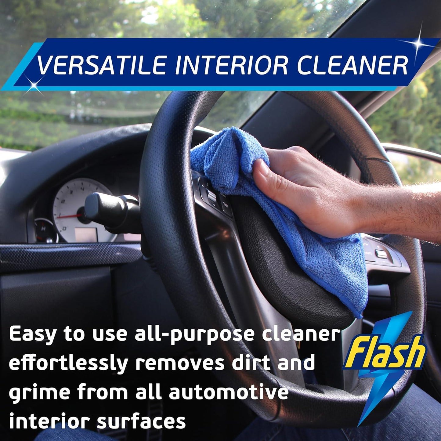 FLASH All-Purpose Car Interior Cleaner Spray Safe for All Surfaces 500ml