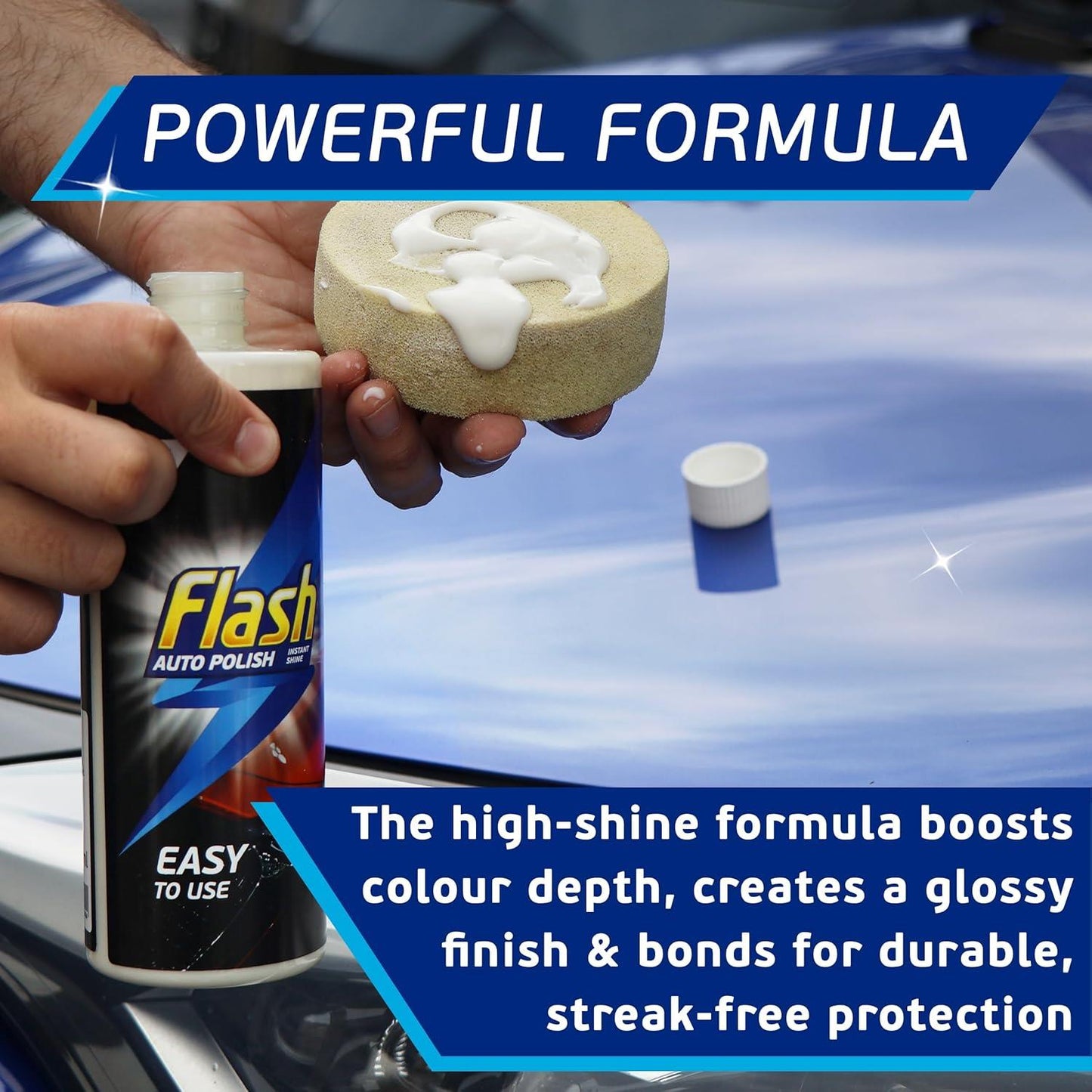 FLASH Car Polish High Gloss Instant Shine Paint Protection & Detailing 500ml