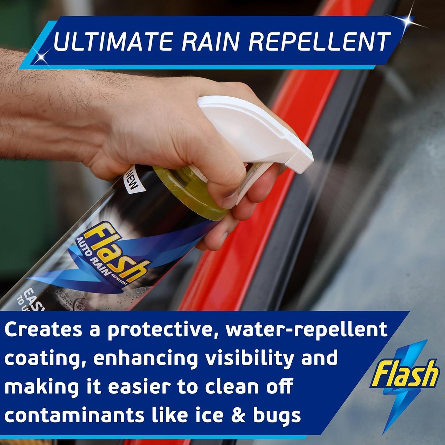 FLASH Rain Repellent Spray Water Repellent Windscreen & Glass Treatment 500ml