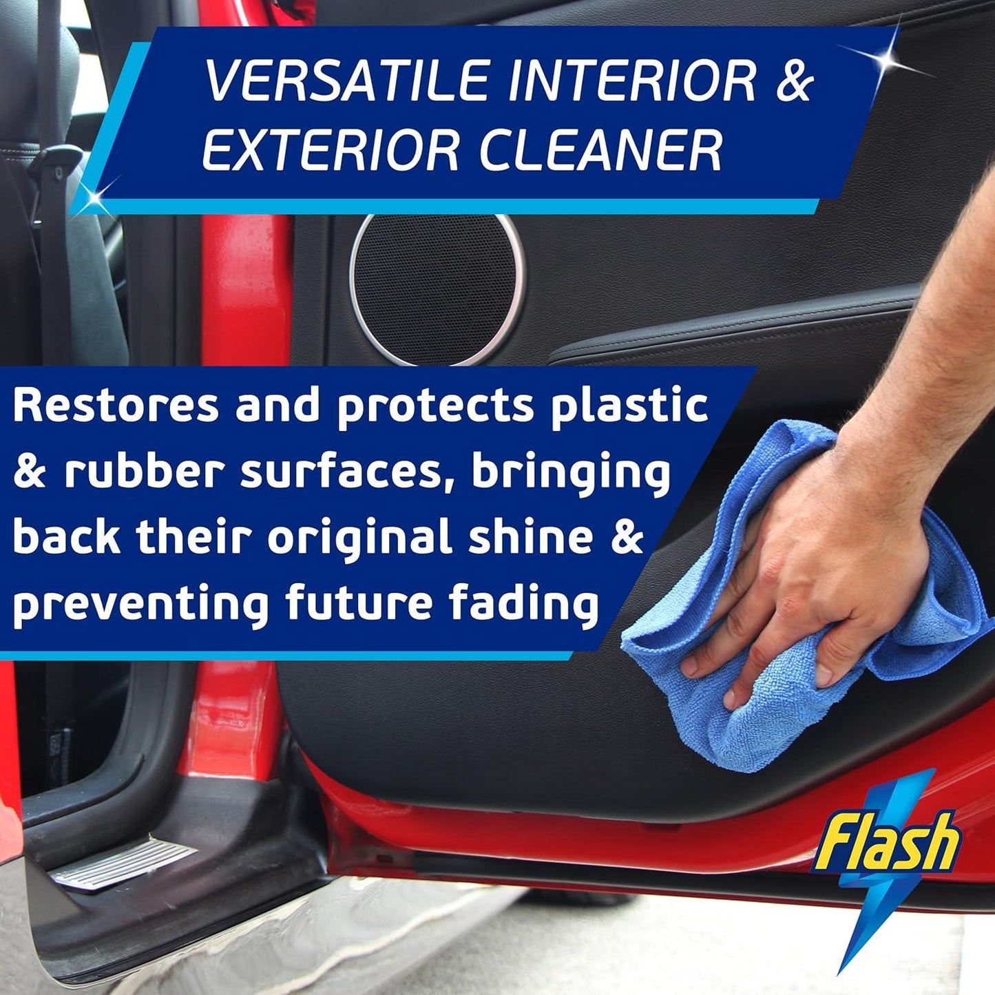 FLASH Trim & Rubber Care Dashboard Bumper Protector & Cleaner Spray 500ml