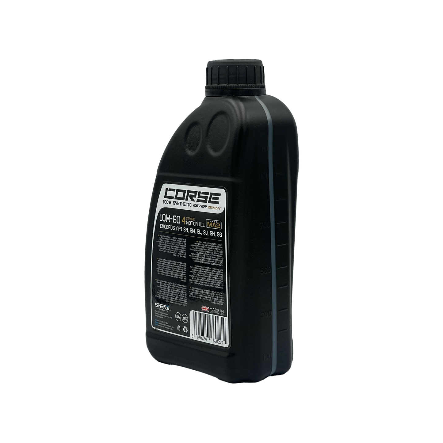 Syntol Corse 4T 10W-60 Fully Synthetic Motorcycle Engine Oil Jaso MA/MA2