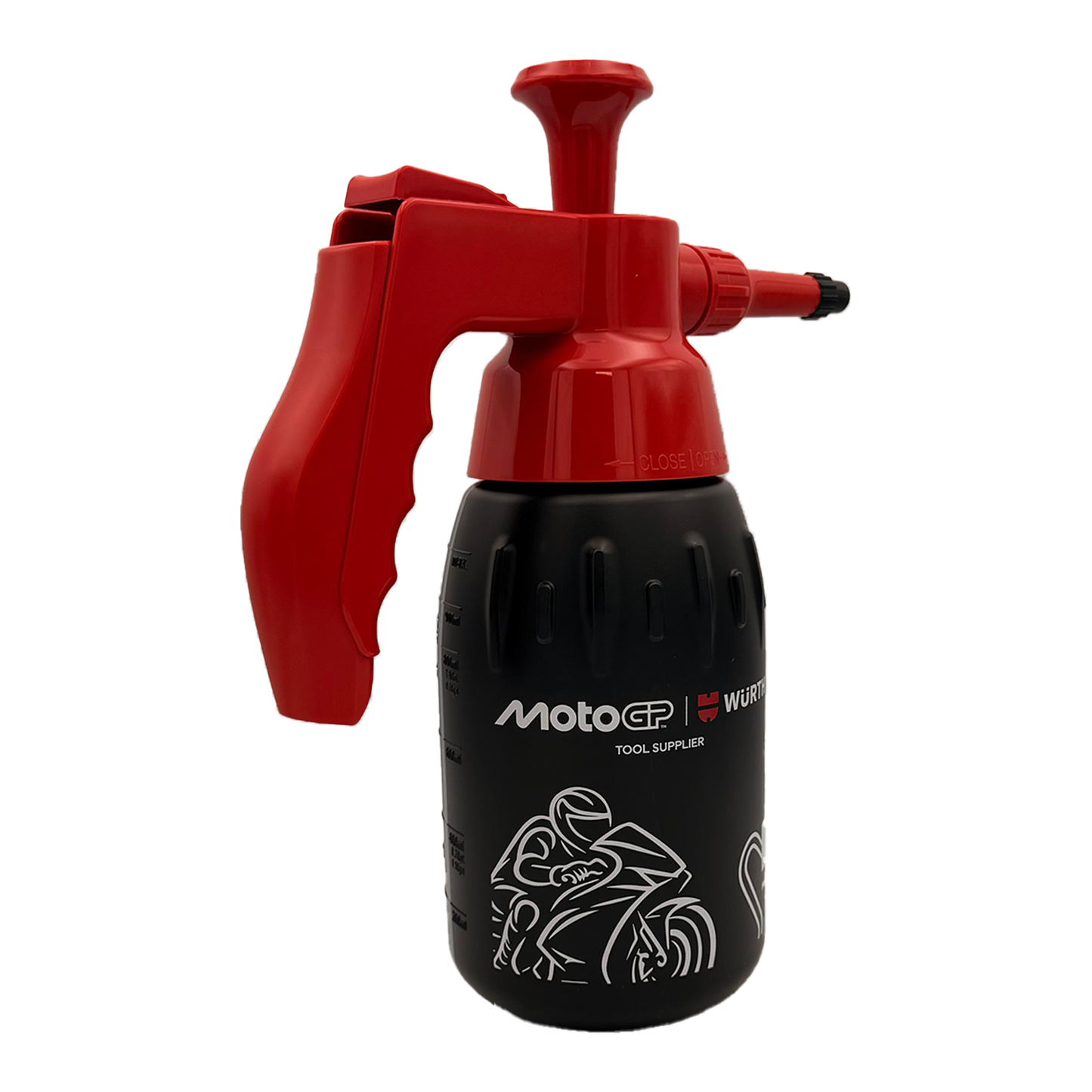 WÜRTH MotoGP 1L Pressure Sprayer Bottle – Refillable Workshop Spray Bottle with Adjustable Nozzle, Ergonomic Handle & Fluid Level Indicator
