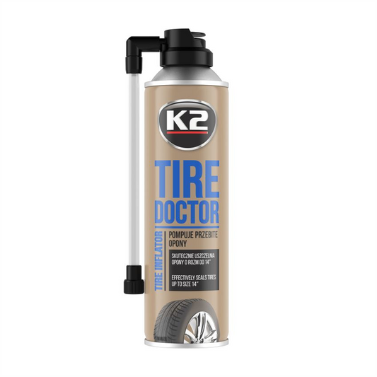 K2 Tire Doctor Inflator Seals Inflates Punctured Tires Tube Wheel Repair 400ml