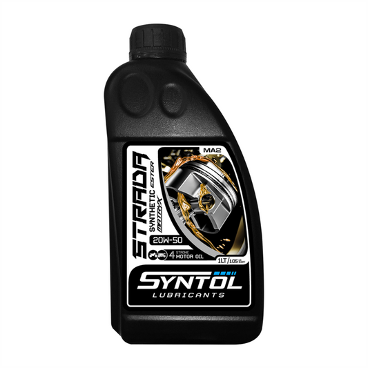 Syntol Strada 20W-50 Fully Synthetic 4T Motorcycle Engine Oil Jaso MA/MA2