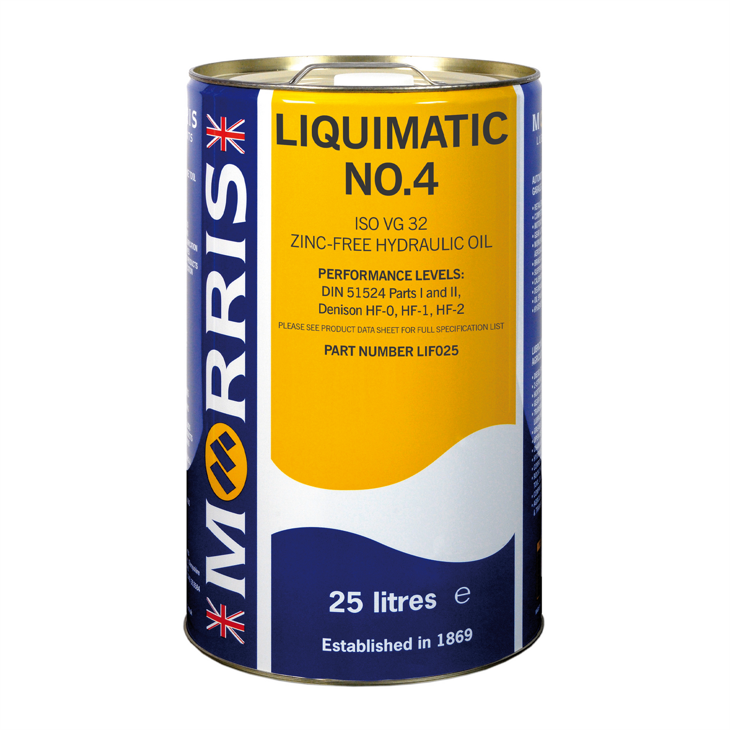 Morris Liquimatic 4 ISO 32 Hydraulic Oil Zinc Free Fluid DIN 51524