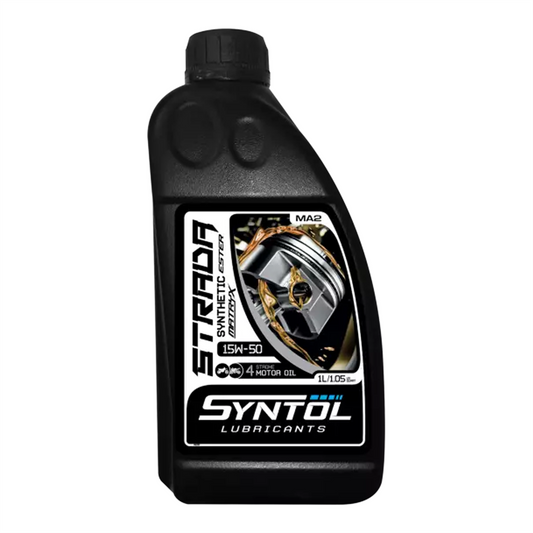 Syntol Strada 15W-50 4T Fully Synthetic Motorcycle Engine Oil Jaso MA2 1L