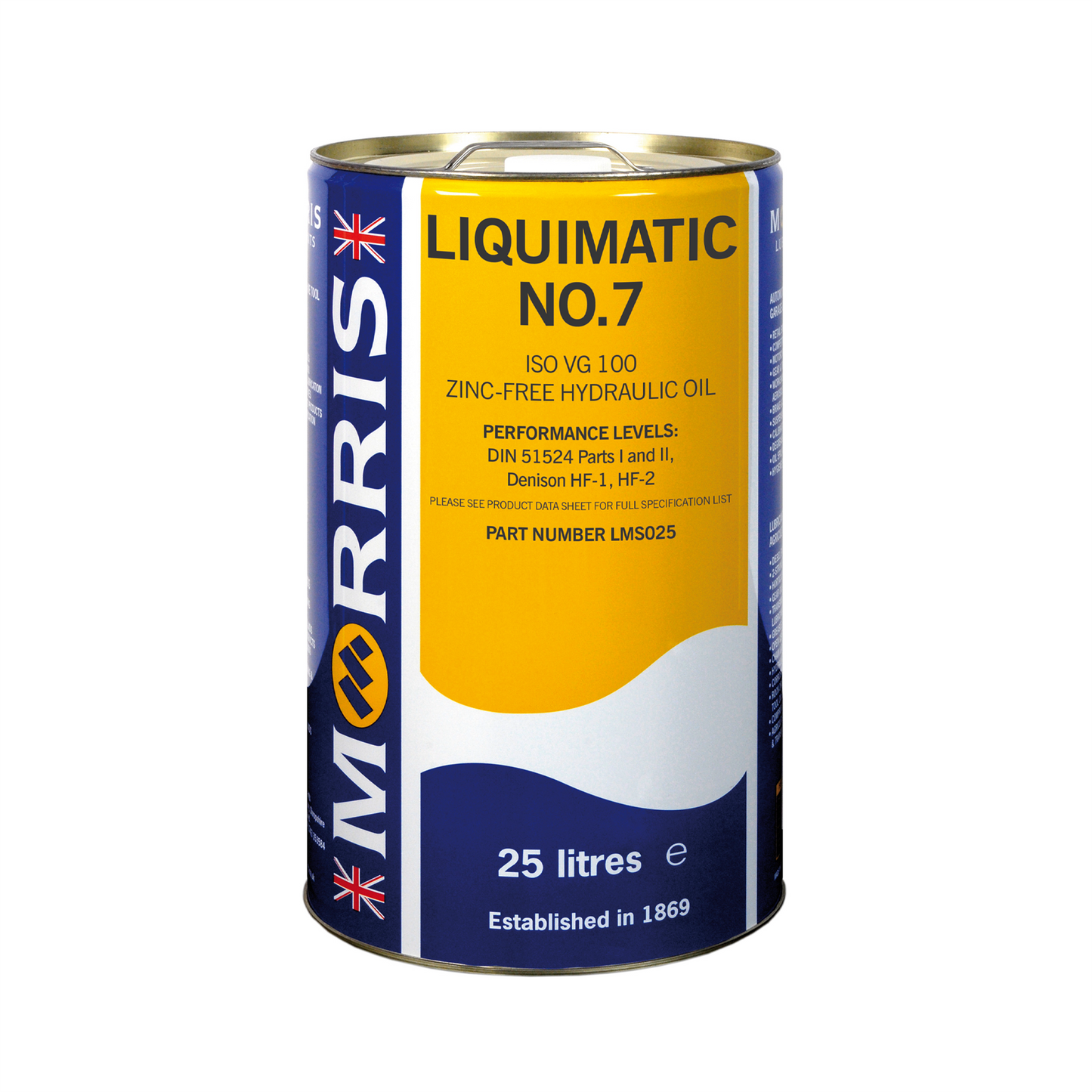 Morris ISO 100 Hydraulic Oil Liquimatic No. 7  ISO 100 25L SAE MS1004 DIN 51524